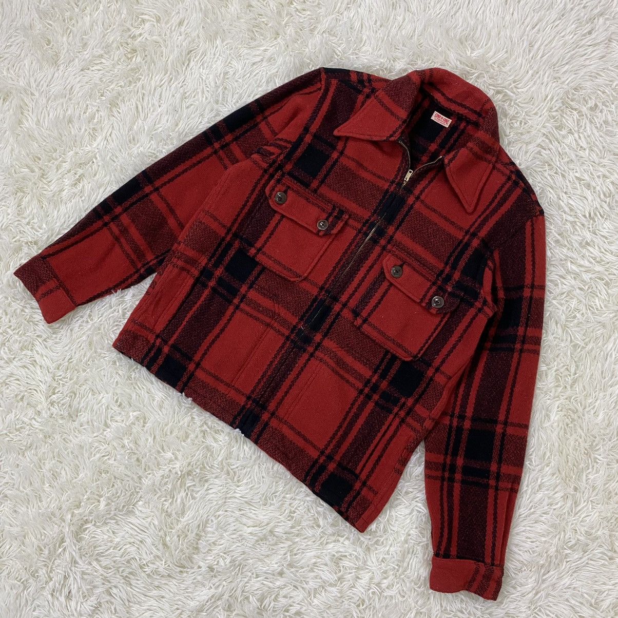 Vintage ONE O ONE WORKWEAR WOOL TARTAN DESIGN ZIPPER JACKET Size US M / EU 48-50 / 2 - 1 Thumbnail