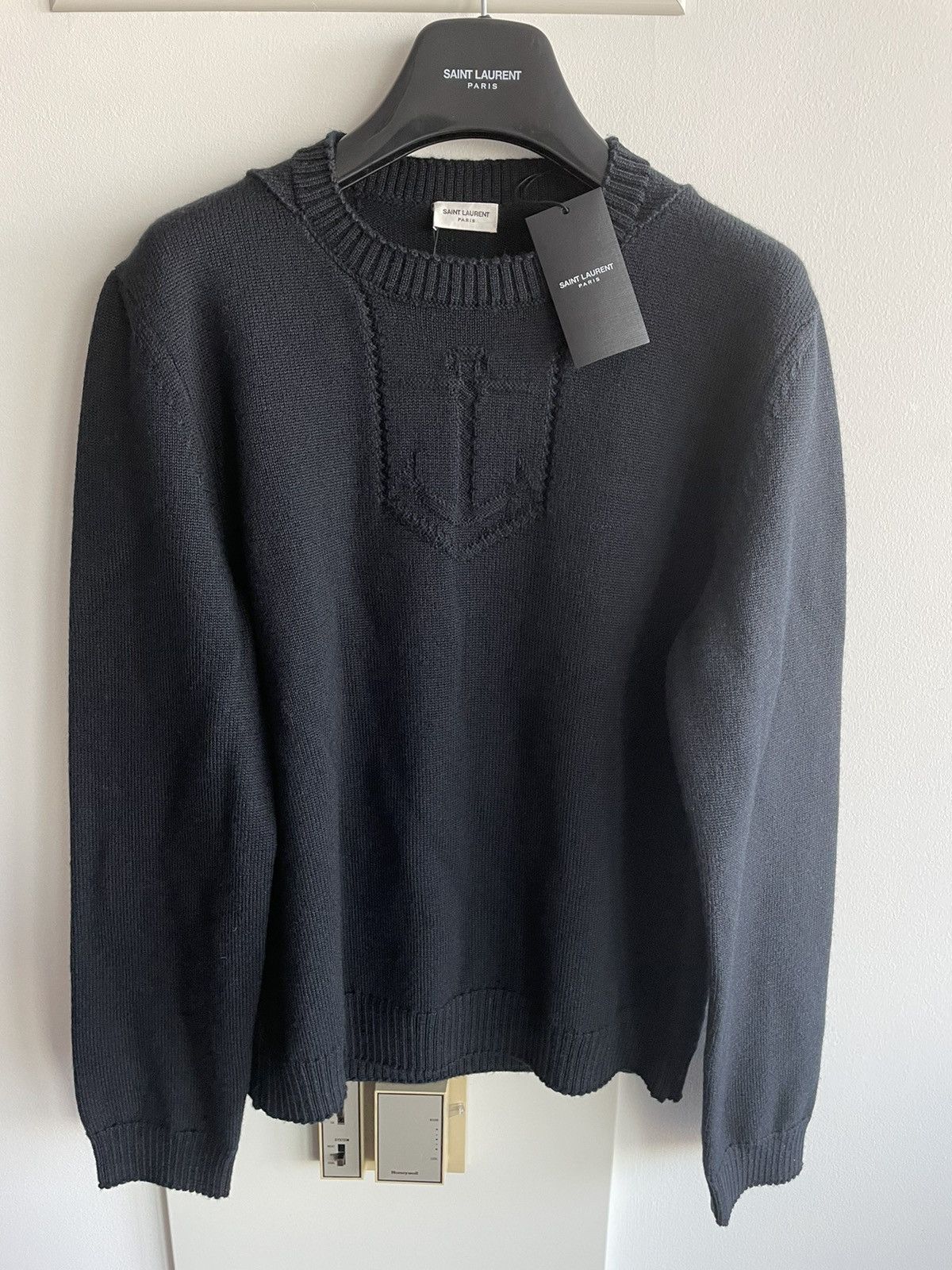 Saint Laurent Paris × Yves Saint Laurent Limited Brand New Runway Virgin Wool University Sweater Size US XL / EU 56 / 4 - 1 Thumbnail
