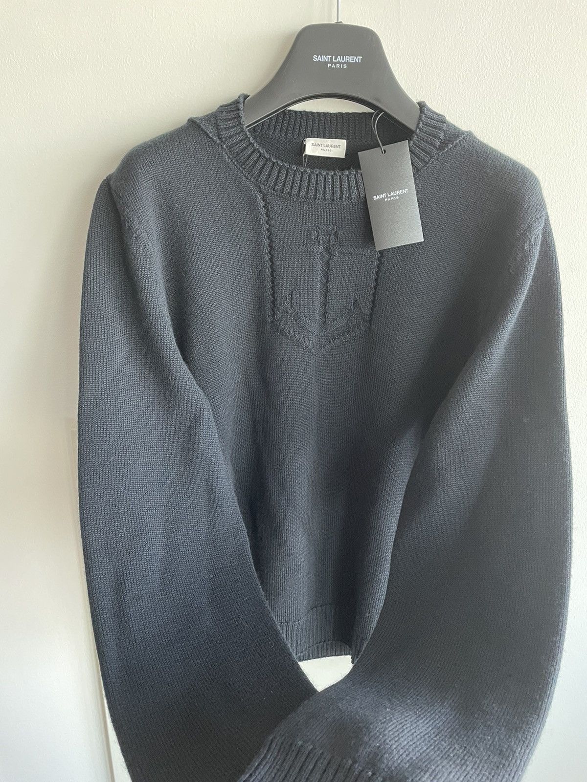 Saint Laurent Paris × Yves Saint Laurent Limited Brand New Runway Virgin Wool University Sweater Size US XL / EU 56 / 4 - 22 Thumbnail
