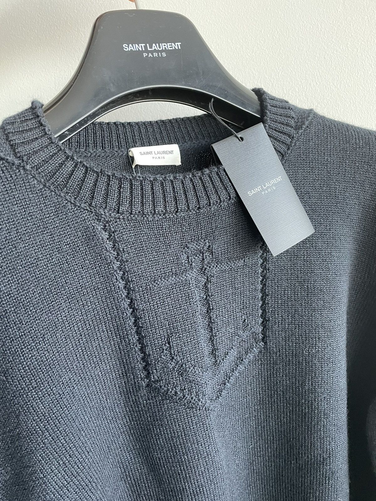 Saint Laurent Paris × Yves Saint Laurent Limited Brand New Runway Virgin Wool University Sweater Size US XL / EU 56 / 4 - 18 Thumbnail