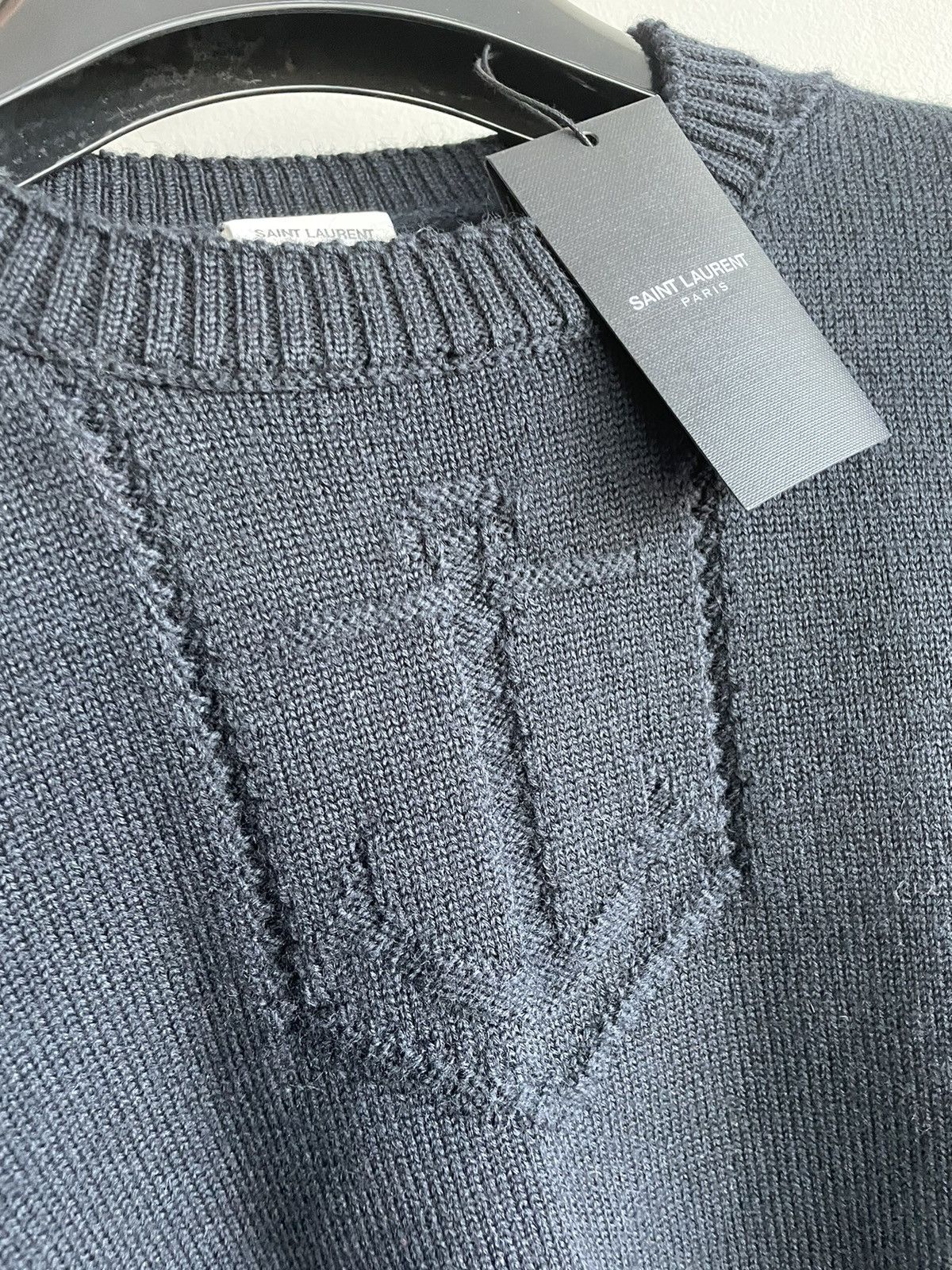 Saint Laurent Paris × Yves Saint Laurent Limited Brand New Runway Virgin Wool University Sweater Size US XL / EU 56 / 4 - 19 Thumbnail
