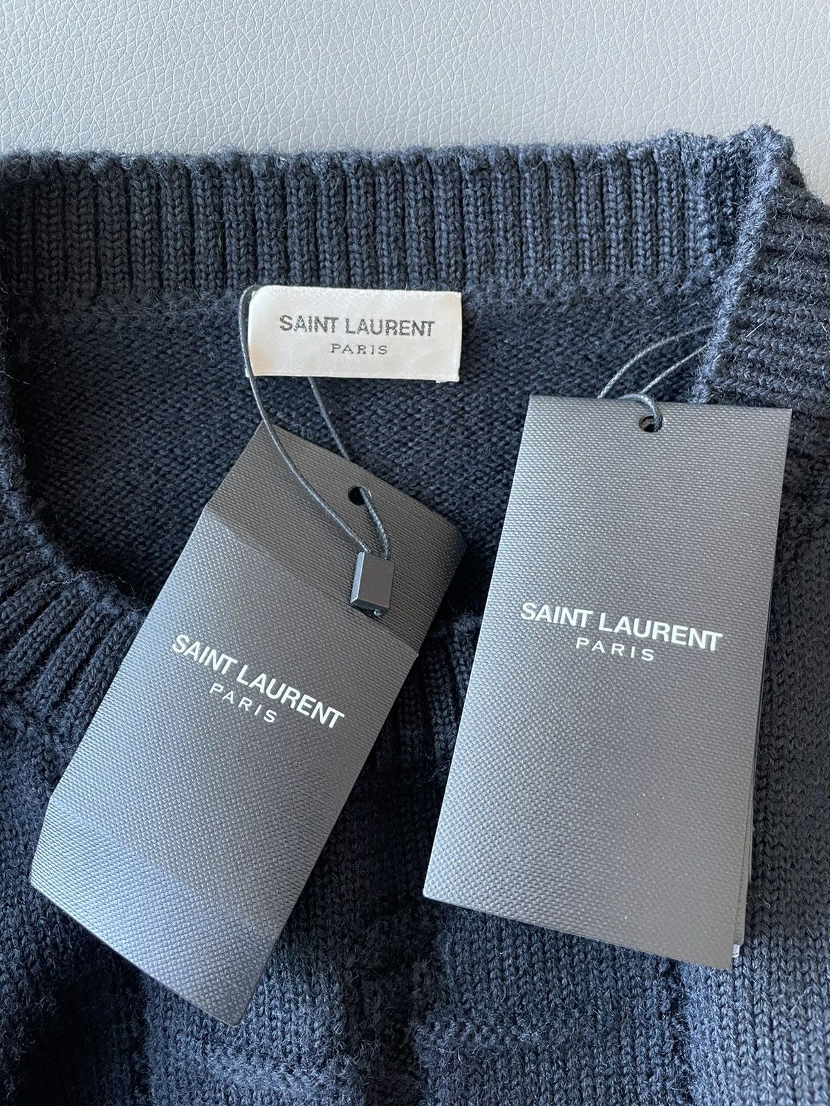 Saint Laurent Paris × Yves Saint Laurent Limited Brand New Runway Virgin Wool University Sweater Size US XL / EU 56 / 4 - 10 Thumbnail