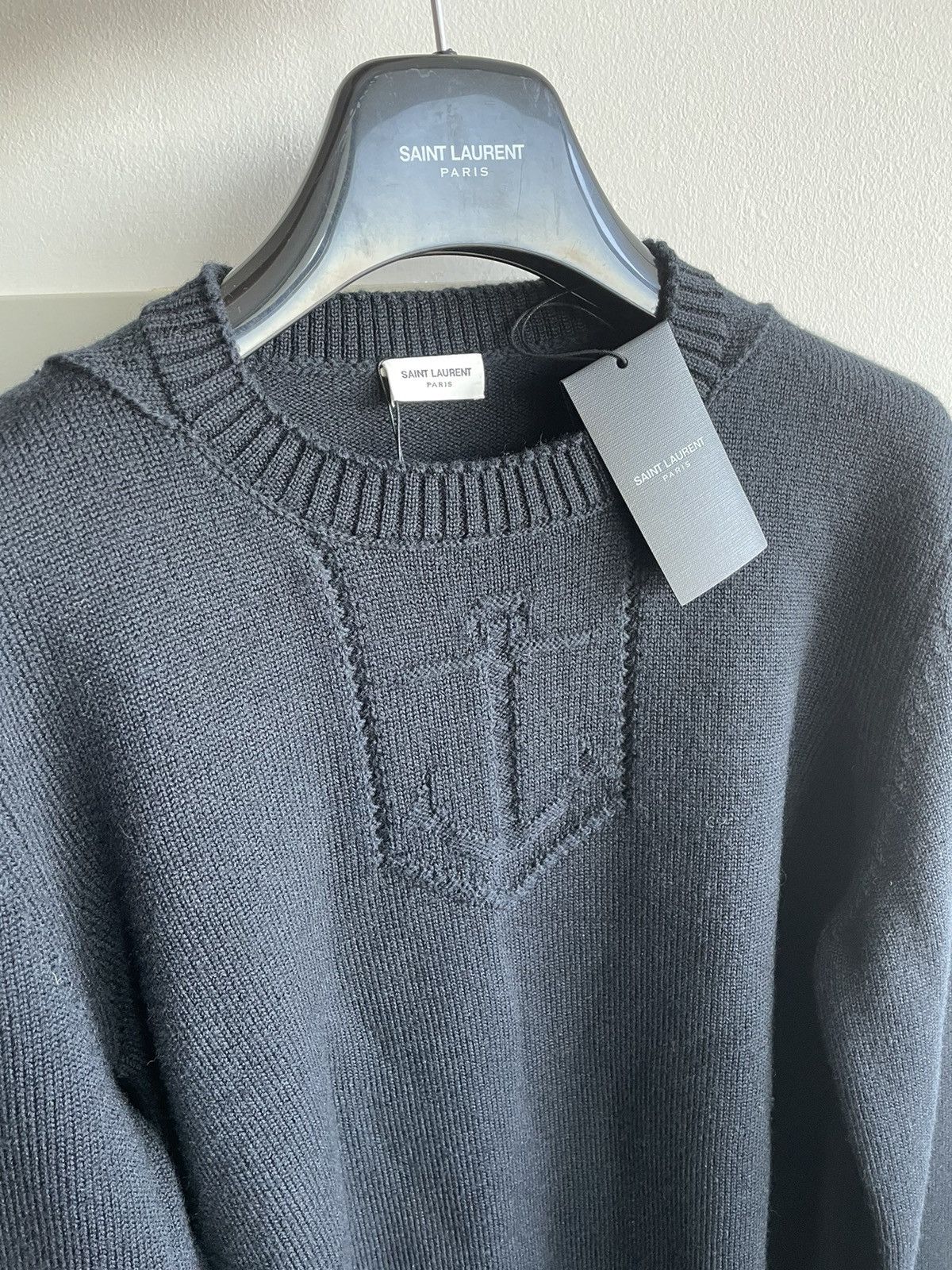 Saint Laurent Paris × Yves Saint Laurent Limited Brand New Runway Virgin Wool University Sweater Size US XL / EU 56 / 4 - 14 Thumbnail