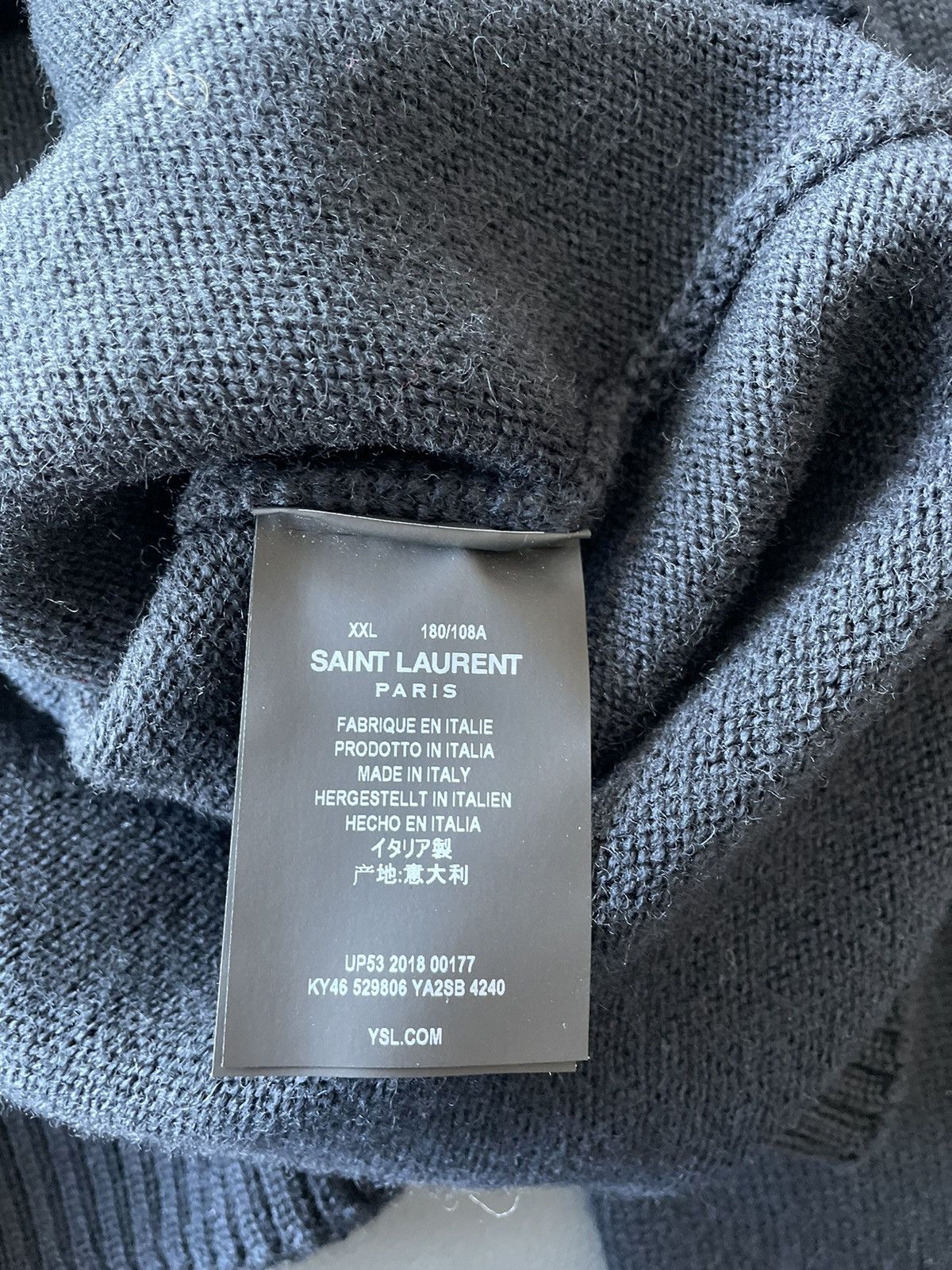 Saint Laurent Paris × Yves Saint Laurent Limited Brand New Runway Virgin Wool University Sweater Size US XL / EU 56 / 4 - 6 Thumbnail