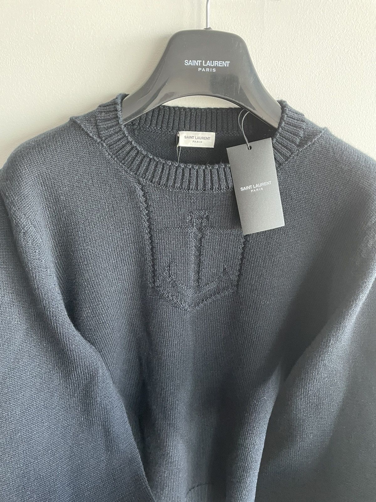 Saint Laurent Paris × Yves Saint Laurent Limited Brand New Runway Virgin Wool University Sweater Size US XL / EU 56 / 4 - 23 Thumbnail
