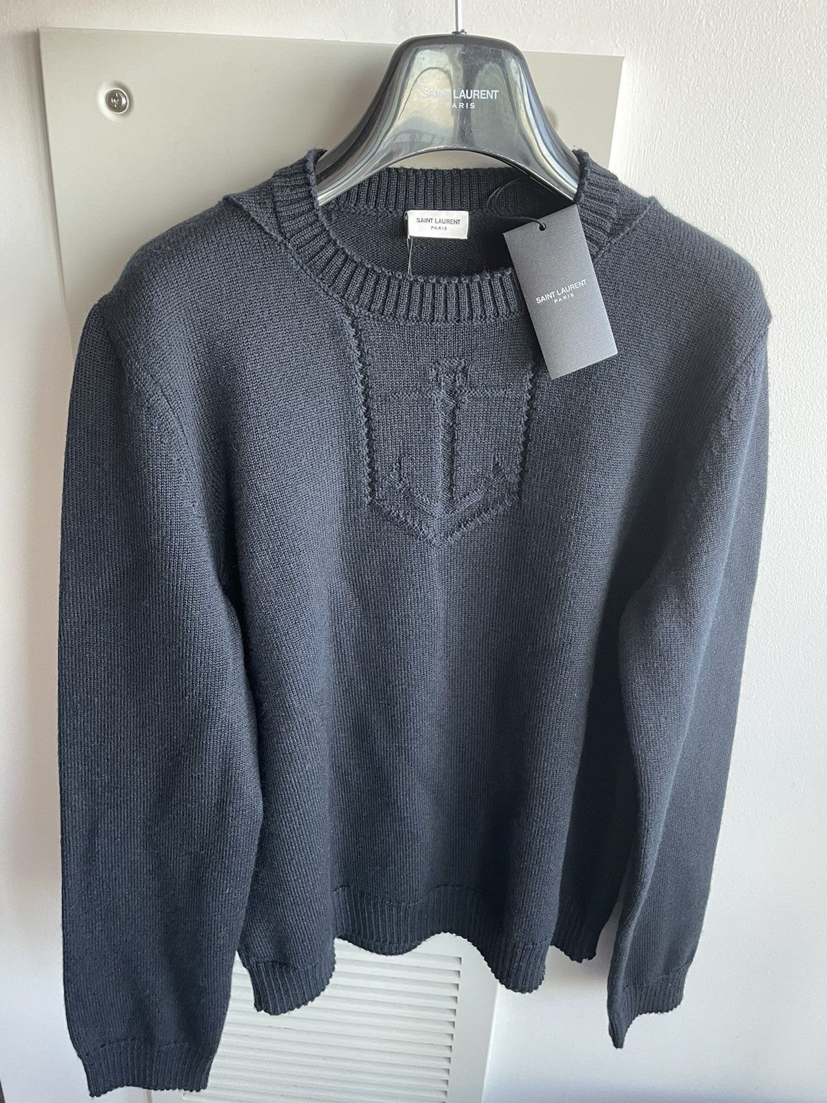 Saint Laurent Paris × Yves Saint Laurent Limited Brand New Runway Virgin Wool University Sweater Size US XL / EU 56 / 4 - 15 Thumbnail