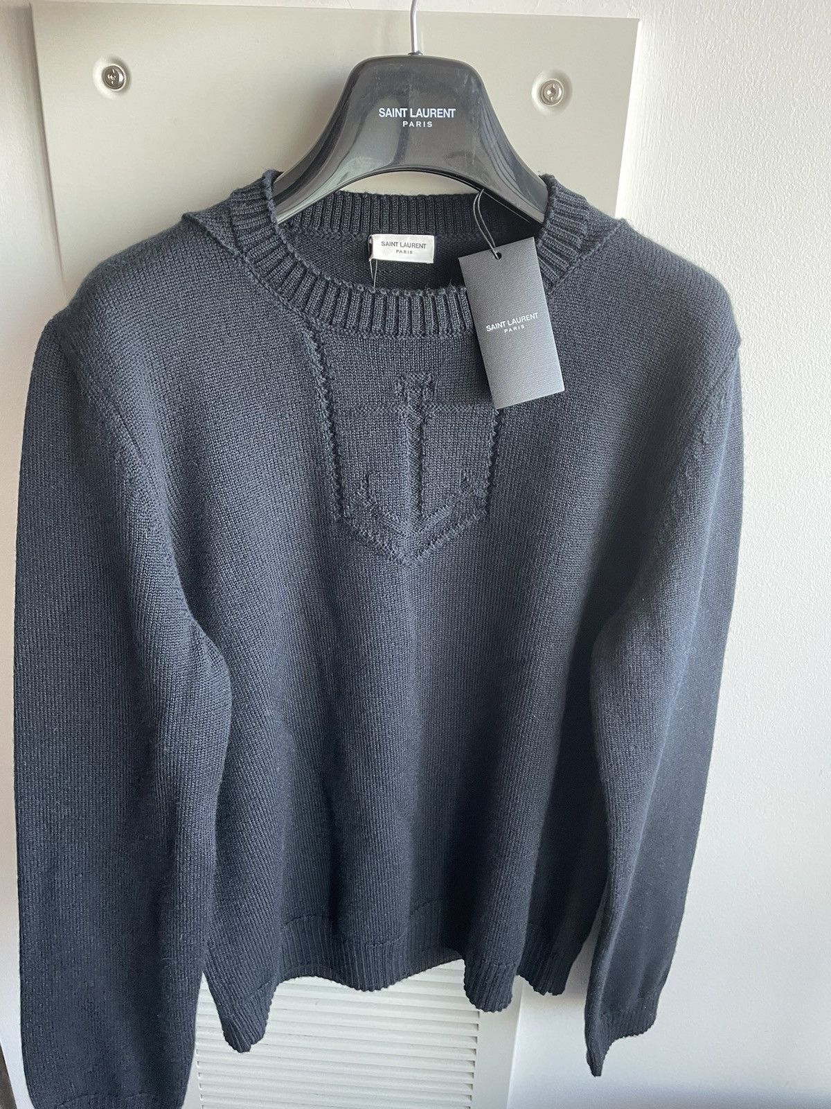 Saint Laurent Paris × Yves Saint Laurent Limited Brand New Runway Virgin Wool University Sweater Size US XL / EU 56 / 4 - 20 Thumbnail