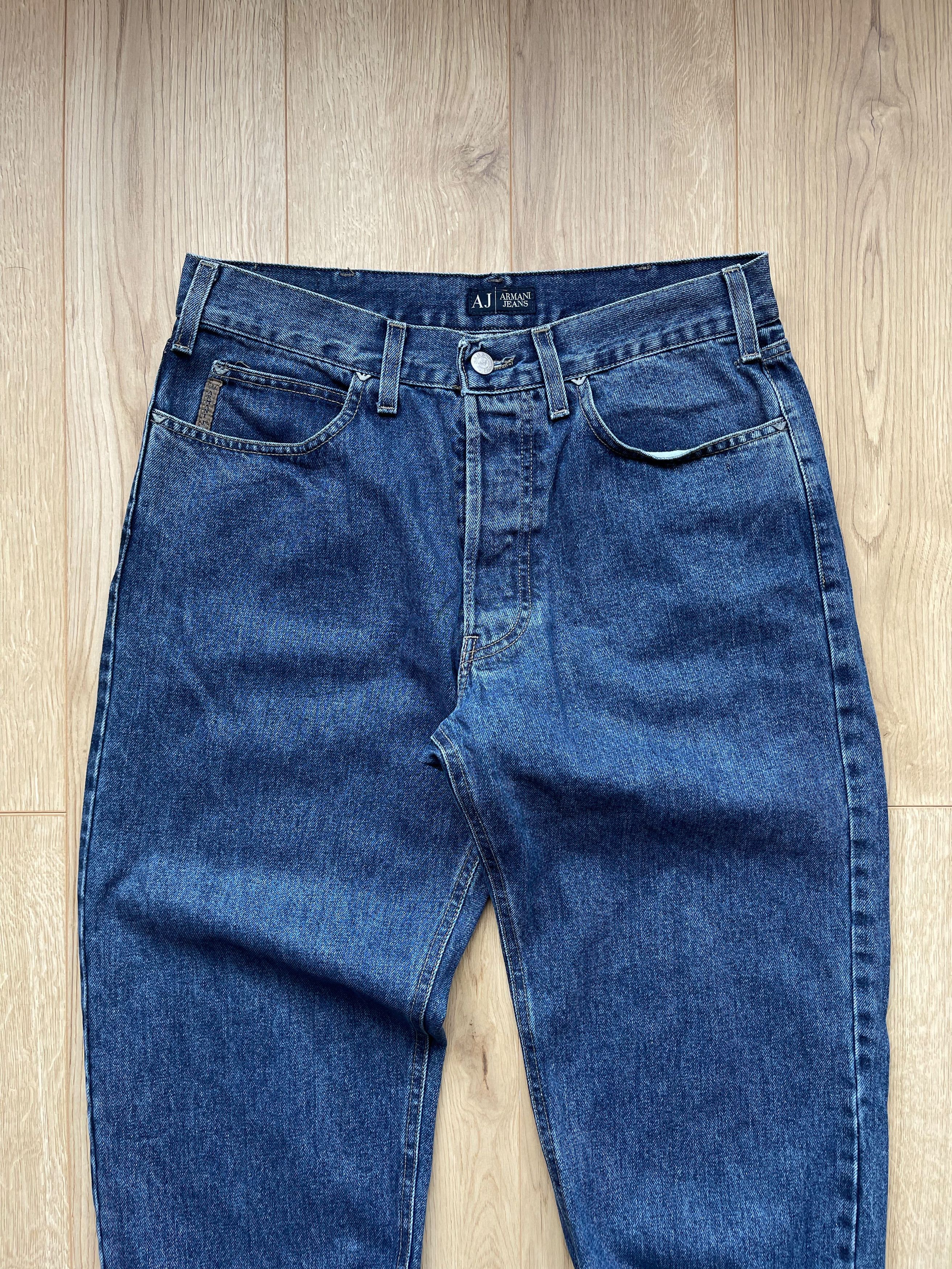 Armani × Giorgio Armani × Vintage Vintage Armani Jeans Blue Washed Denim Pants 34 Size US 34 / EU 50 - 2 Thumbnail
