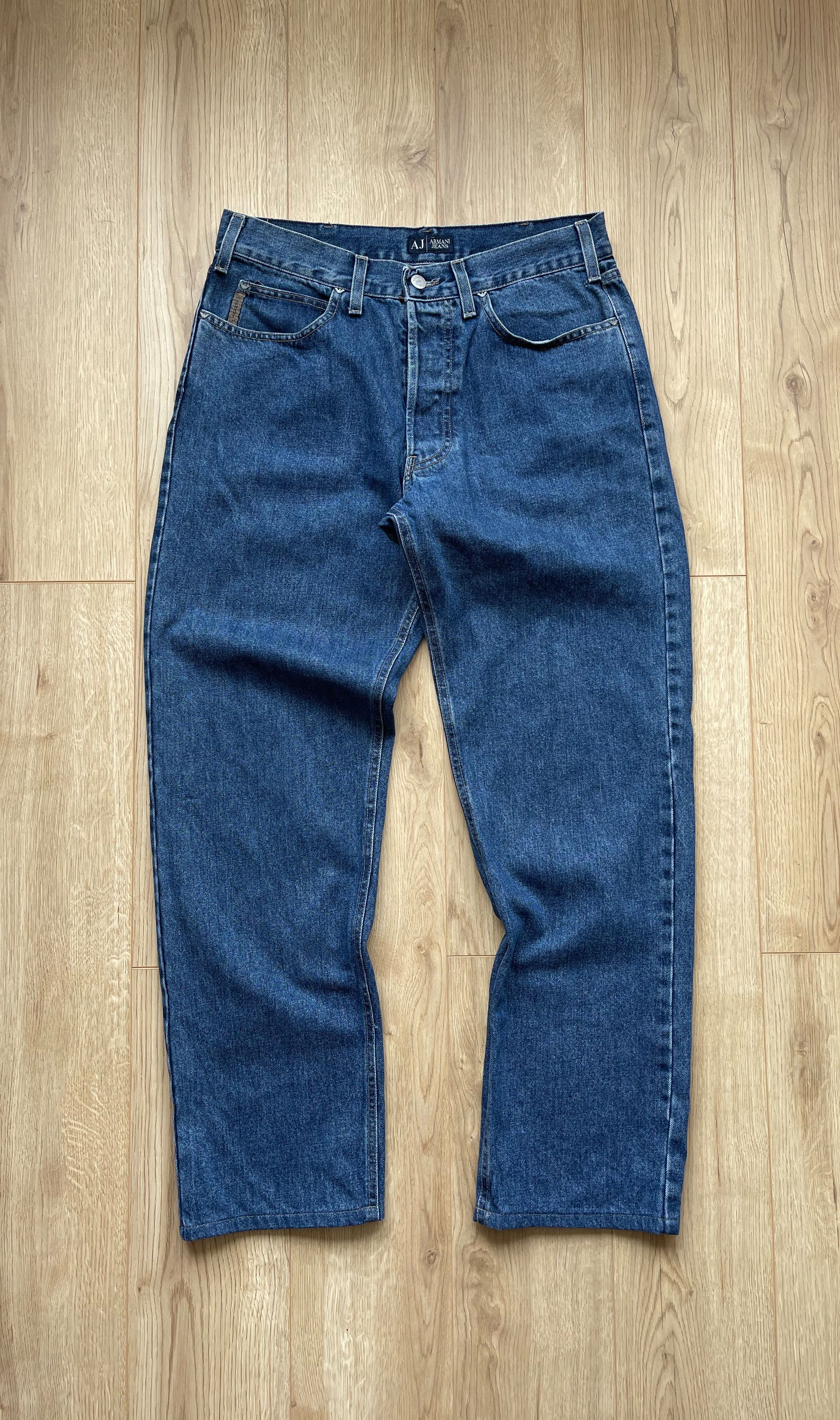 Armani × Giorgio Armani × Vintage Vintage Armani Jeans Blue Washed Denim Pants 34 Size US 34 / EU 50 - 1 Thumbnail
