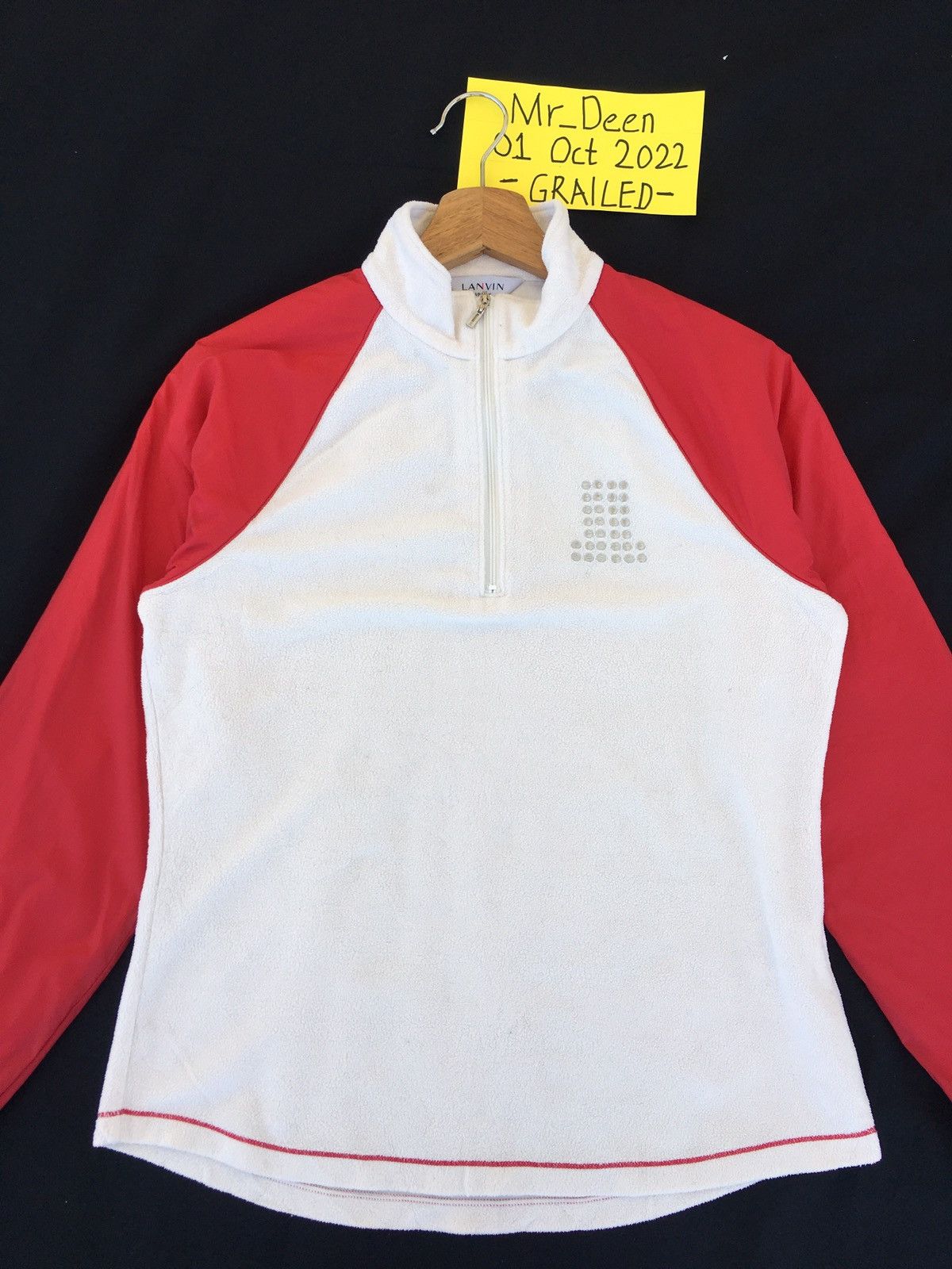 Lanvin Rare Vintage 90s Lanvin Big Logo Fleece Sweater Size US M / EU 48-50 / 2 - 4 Thumbnail