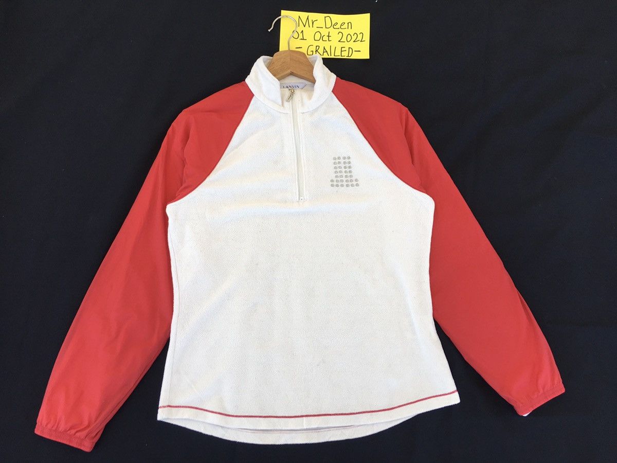 Lanvin Rare Vintage 90s Lanvin Big Logo Fleece Sweater Size US M / EU 48-50 / 2 - 3 Thumbnail