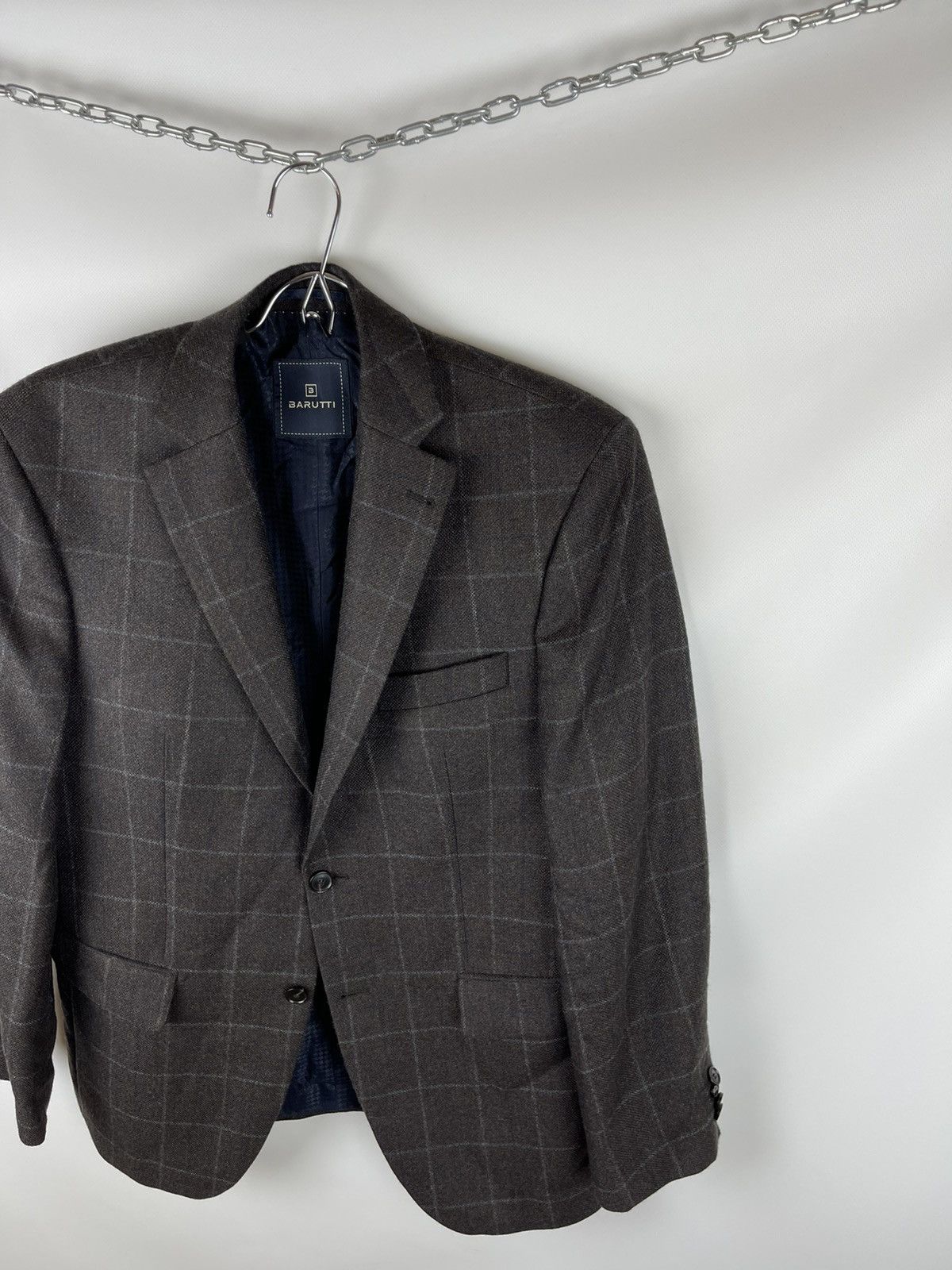 Other Barutti wool & cashmere check plaid 2 button blazer Size 40S - 4 Thumbnail