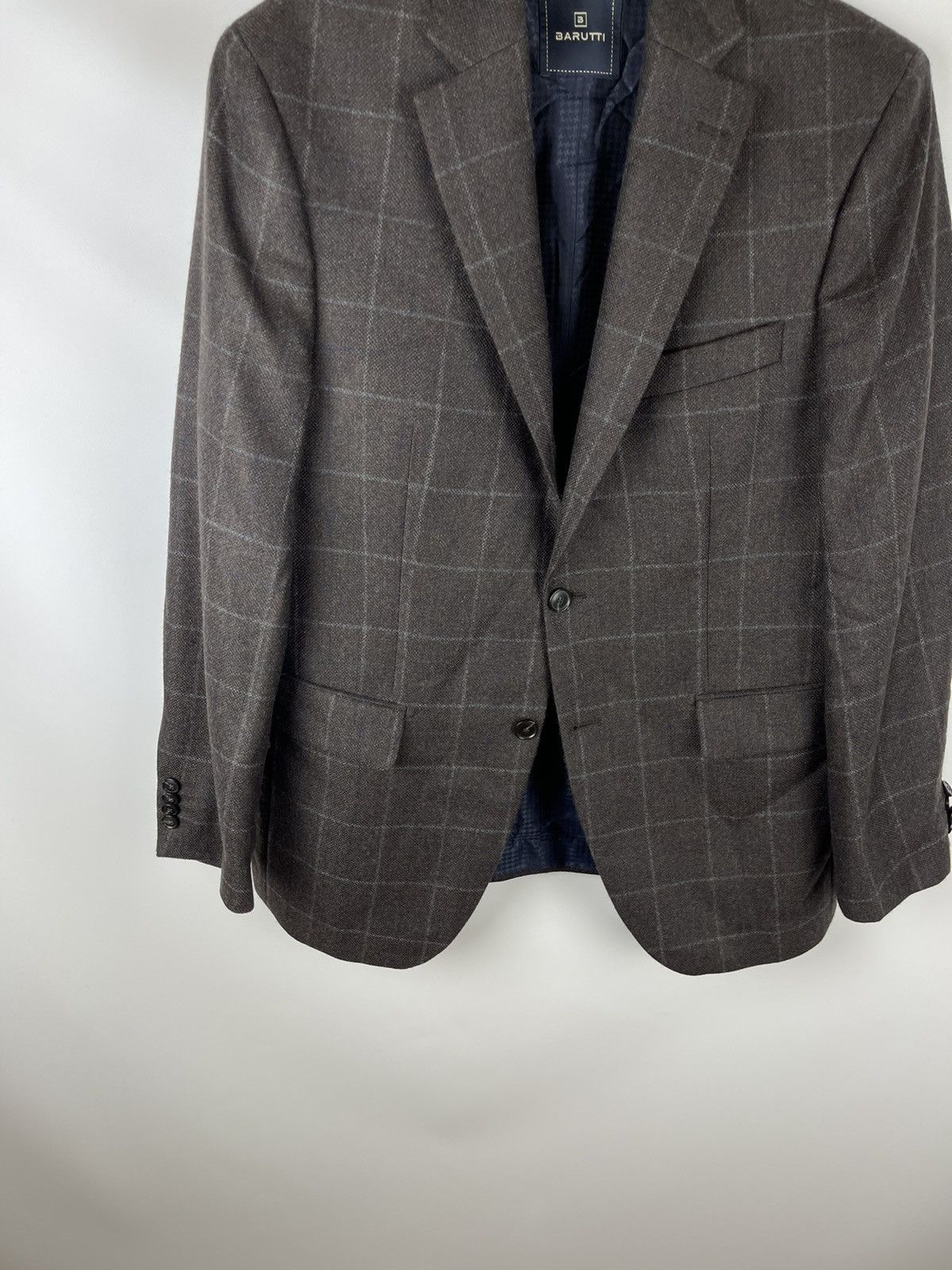 Other Barutti wool & cashmere check plaid 2 button blazer Size 40S - 3 Thumbnail