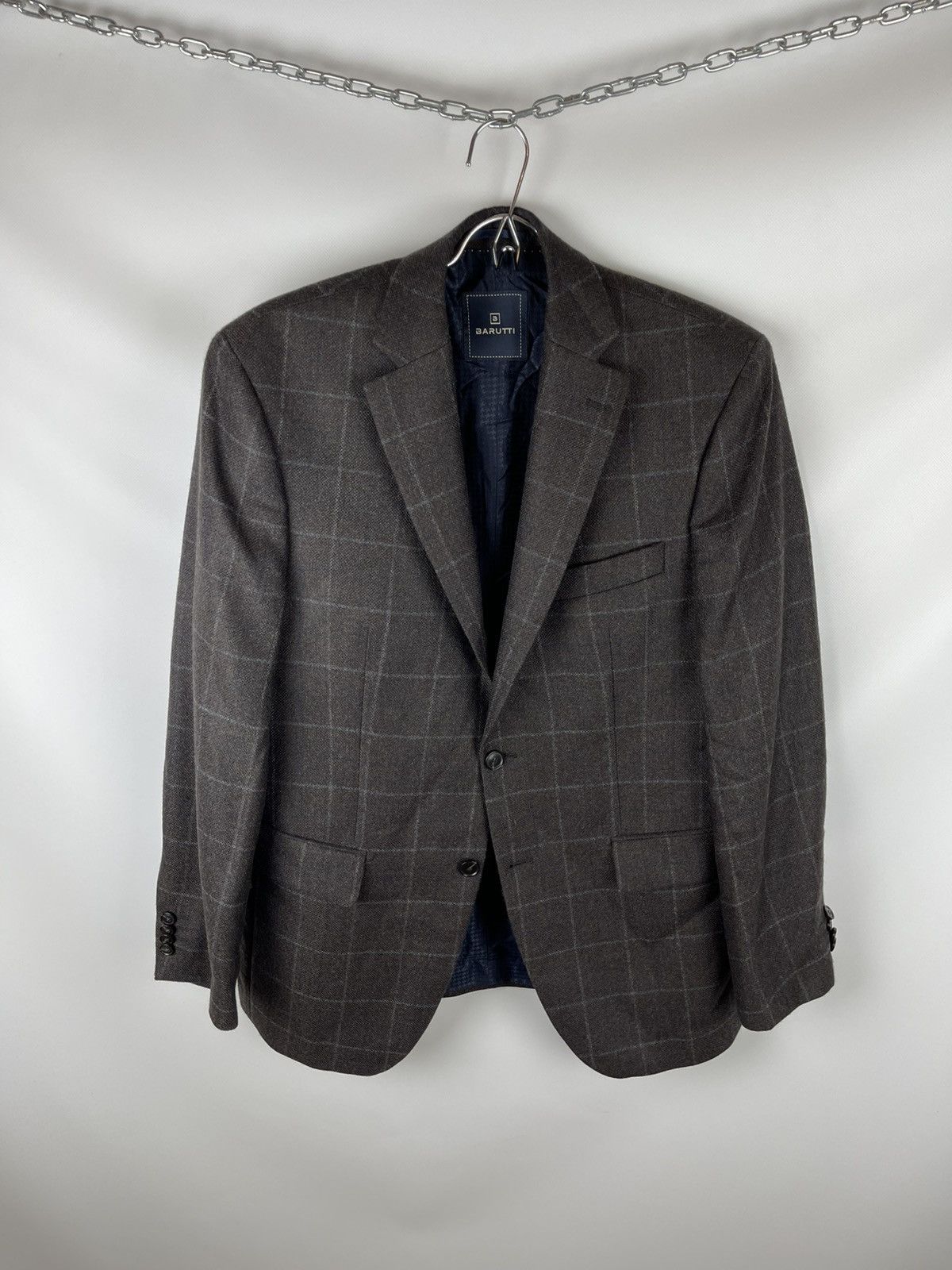 Other Barutti wool & cashmere check plaid 2 button blazer Size 40S - 1 Thumbnail