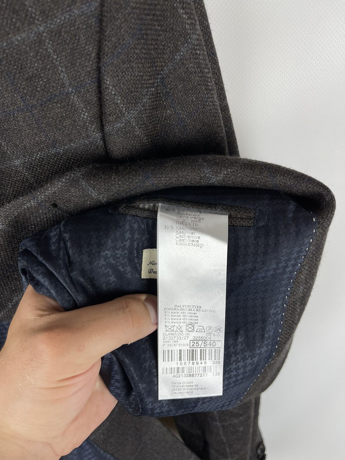 Other Barutti wool & cashmere check plaid 2 button blazer Size 40S - 7 Thumbnail