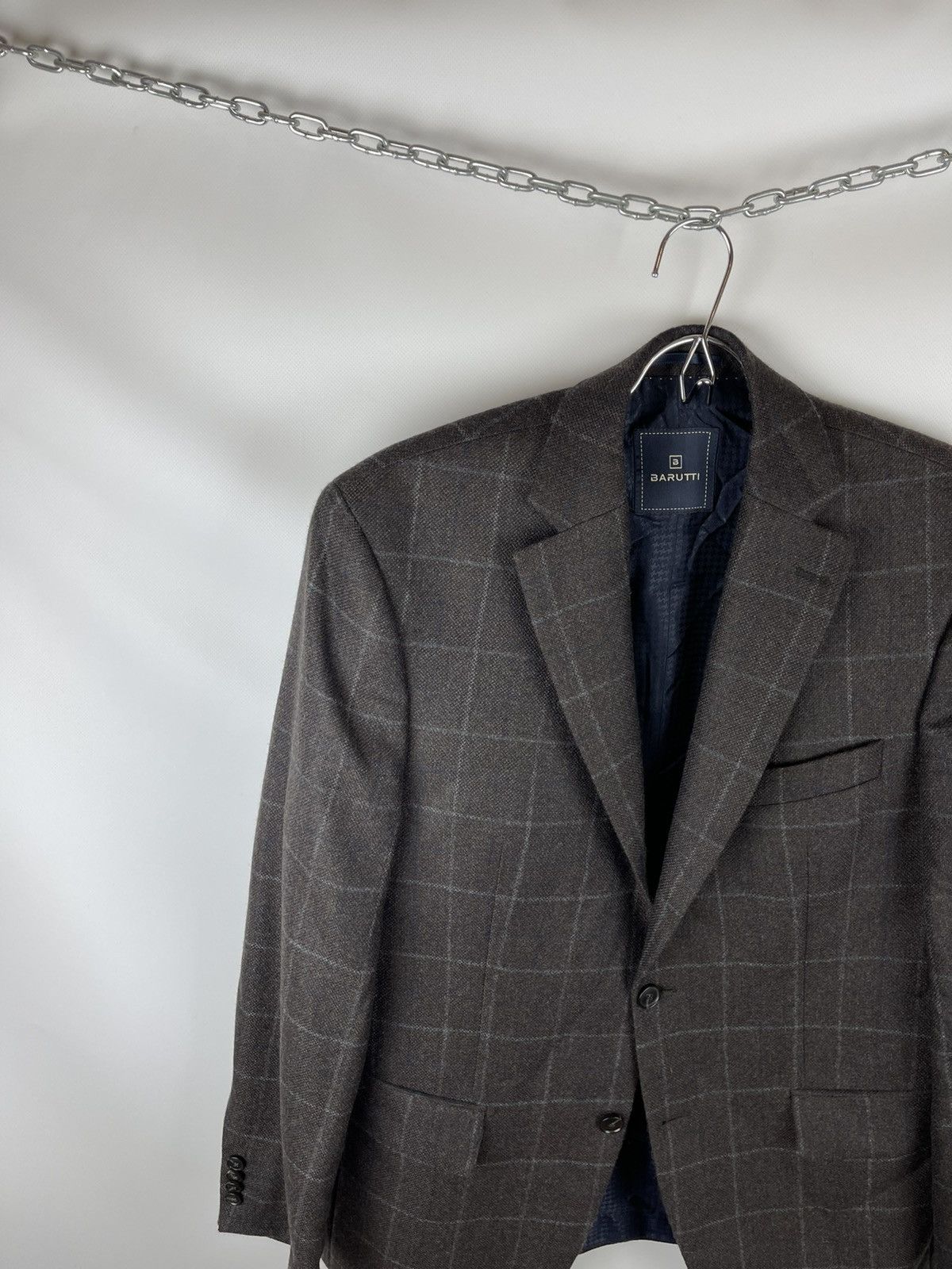 Other Barutti wool & cashmere check plaid 2 button blazer Size 40S - 2 Thumbnail