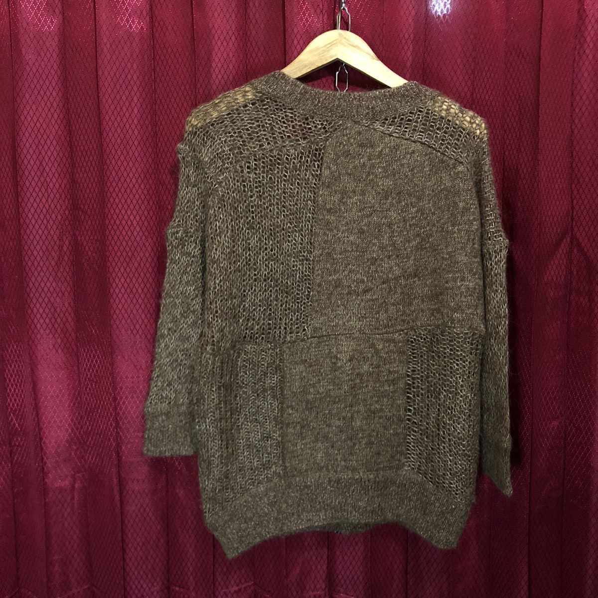 Issey Miyake × Sunao Kuwahara Sunao Kuwahara Mixed Knit Cardigan sheer and chunky alpaca Size M / US 6-8 / IT 42-44 - 4 Thumbnail