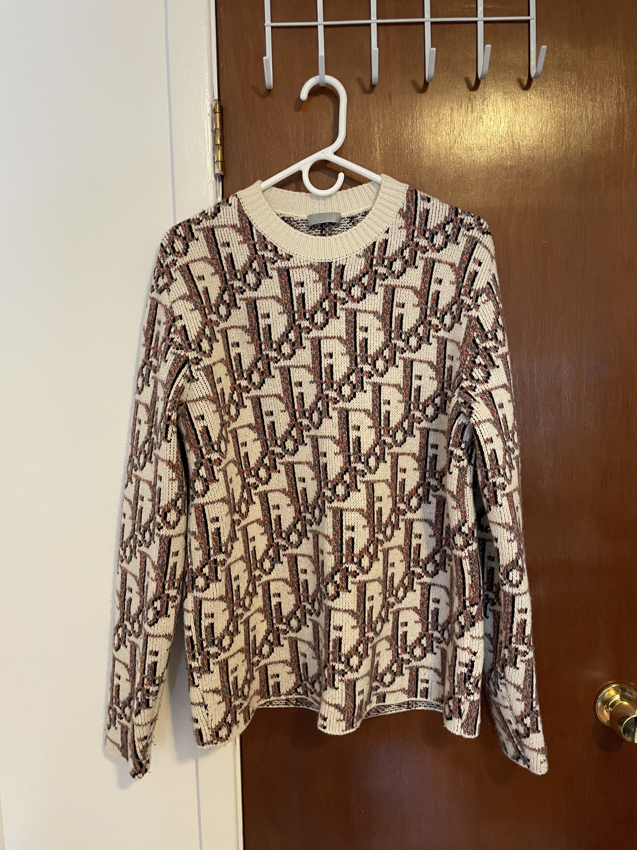 Dior DIOR MEN Oblique Jacquard Crew Neck Wool Cashmere Pullover Size US S / EU 44-46 / 1 - 1 Thumbnail