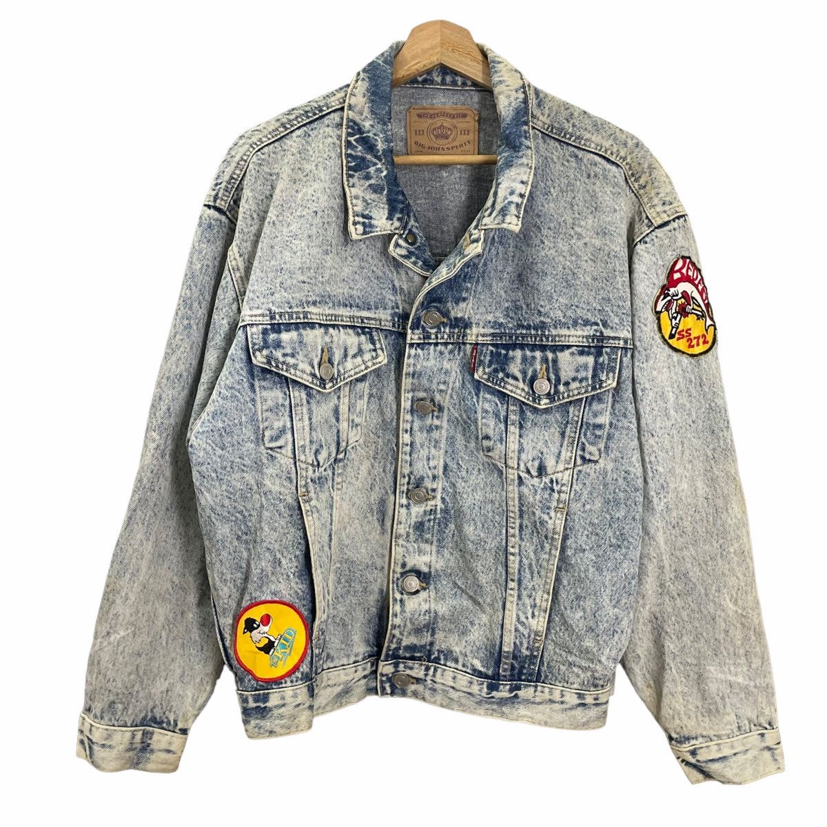 Big John × Vintage 💥80s BIG JOHN BLEACH DENIM BUTTON JACKET Size US M / EU 48-50 / 2 - 1 Thumbnail