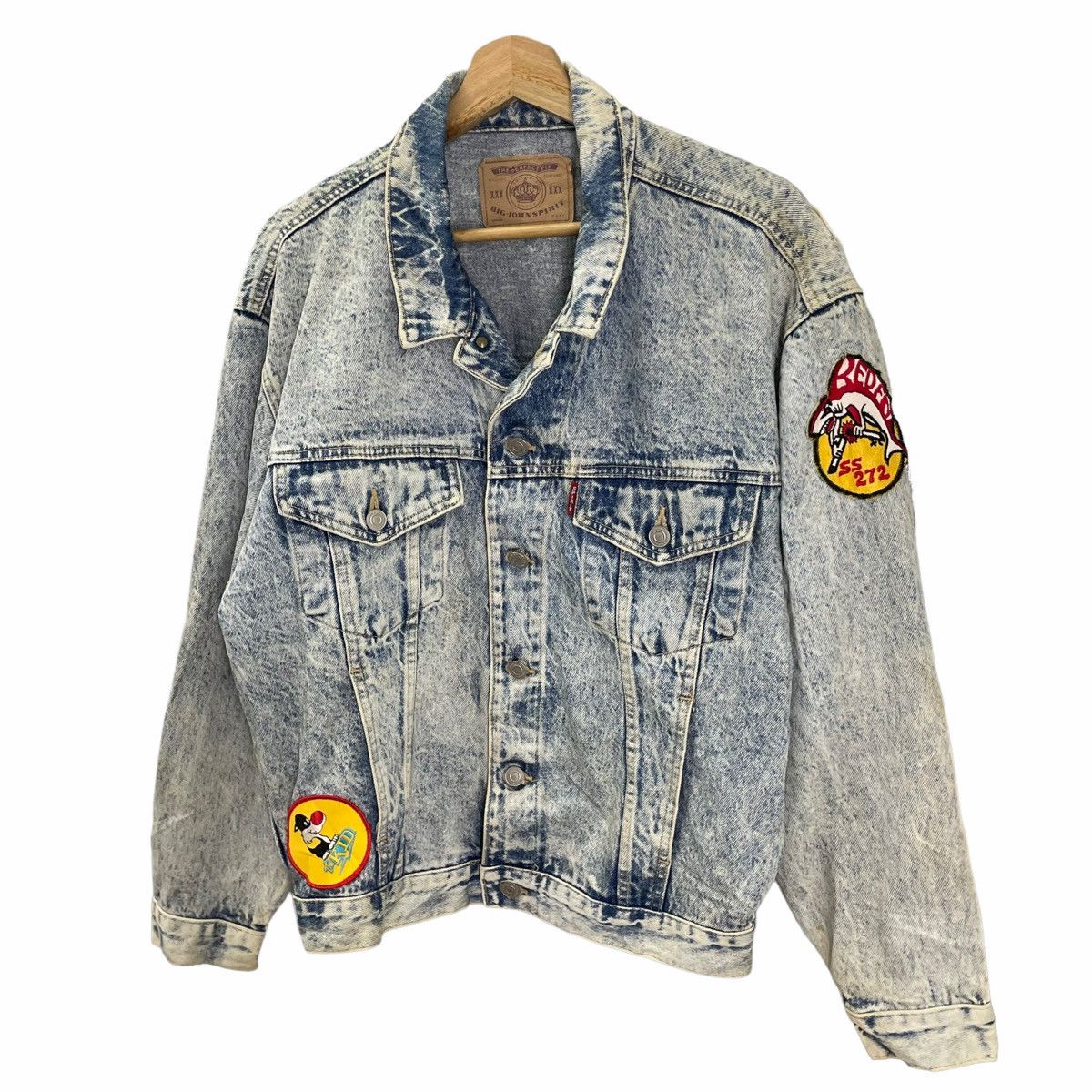 Big John × Vintage 💥80s BIG JOHN BLEACH DENIM BUTTON JACKET Size US M / EU 48-50 / 2 - 3 Thumbnail