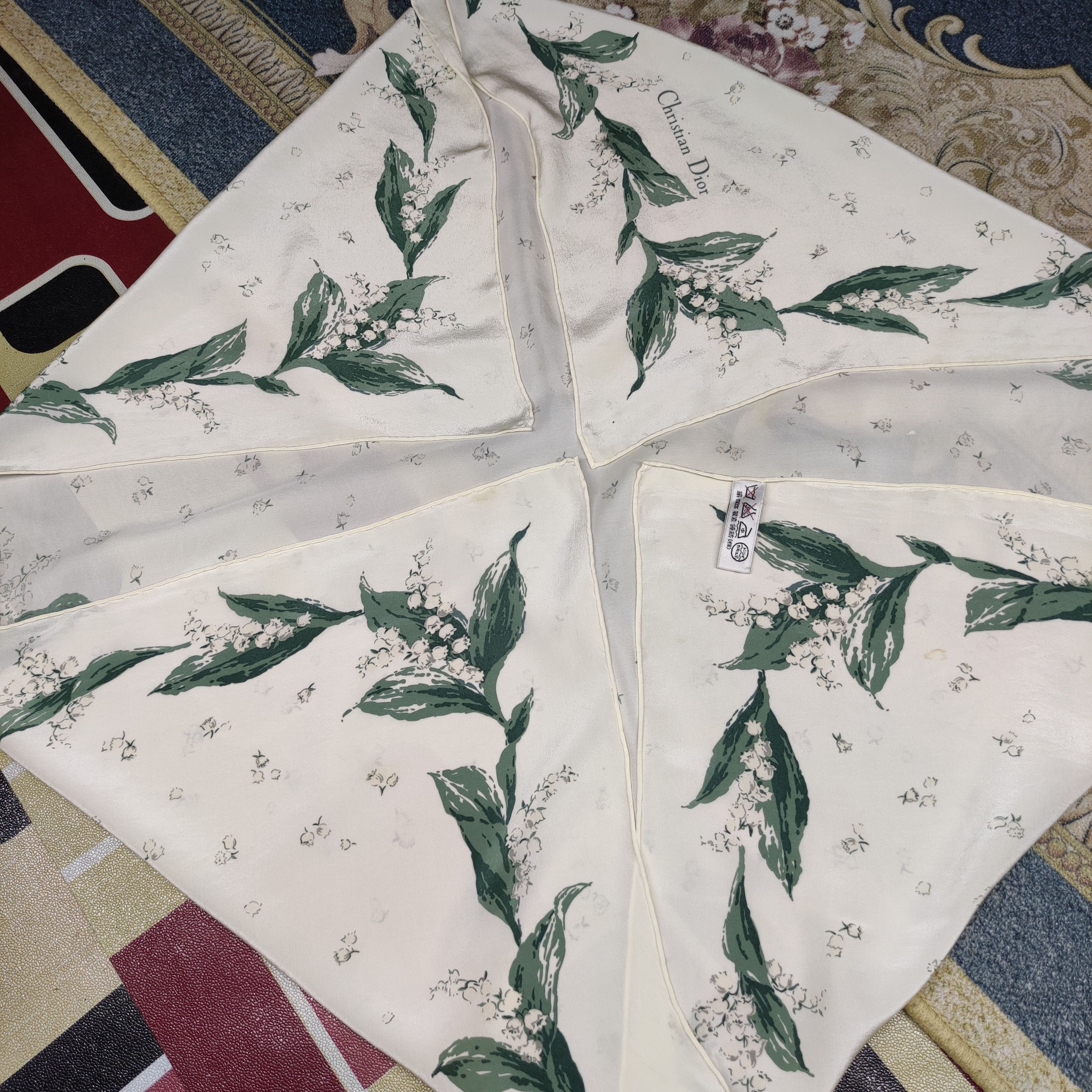 Christian Dior Monsieur × Vintage Vintage Christian Dior Echarper Flora Scarf Size ONE SIZE - 8 Thumbnail