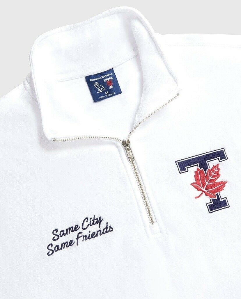 Drake OVO X UofT QUARTER ZIP SWEATSHIRT - White Size US XL / EU 56 / 4 - 5 Thumbnail