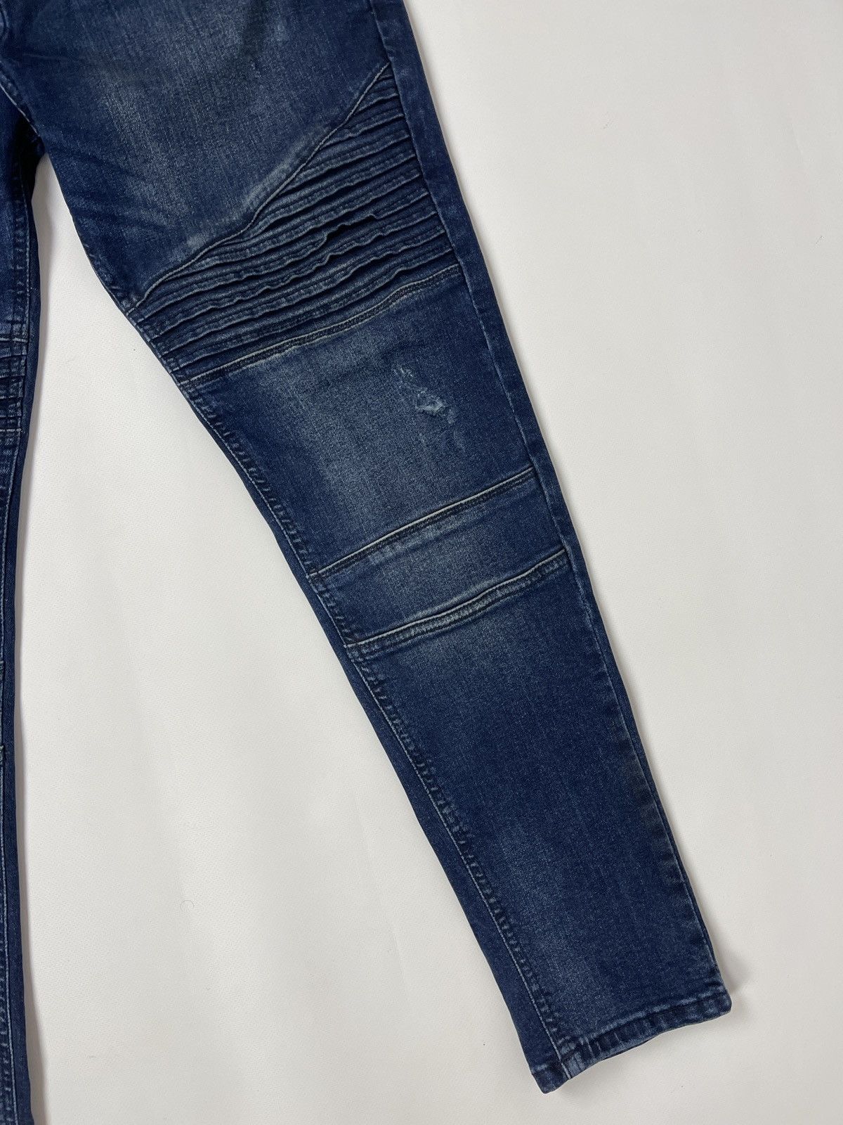Zara Zara Man blue distressed biker jeans denim jeans pants Size US 34 / EU 50 - 5 Thumbnail