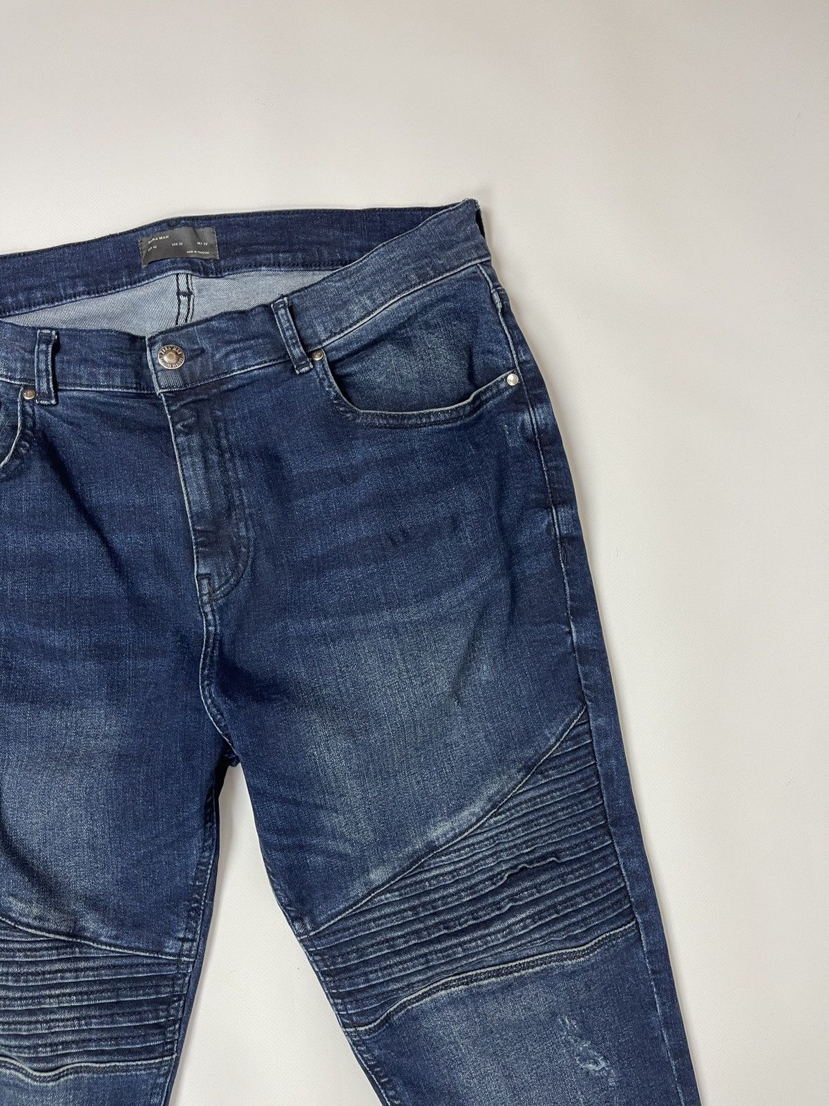 Zara Zara Man blue distressed biker jeans denim jeans pants Size US 34 / EU 50 - 7 Thumbnail