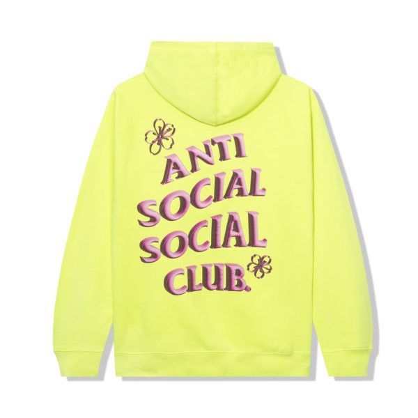 Anti social social club Coral crush yellow hoodie zip up
