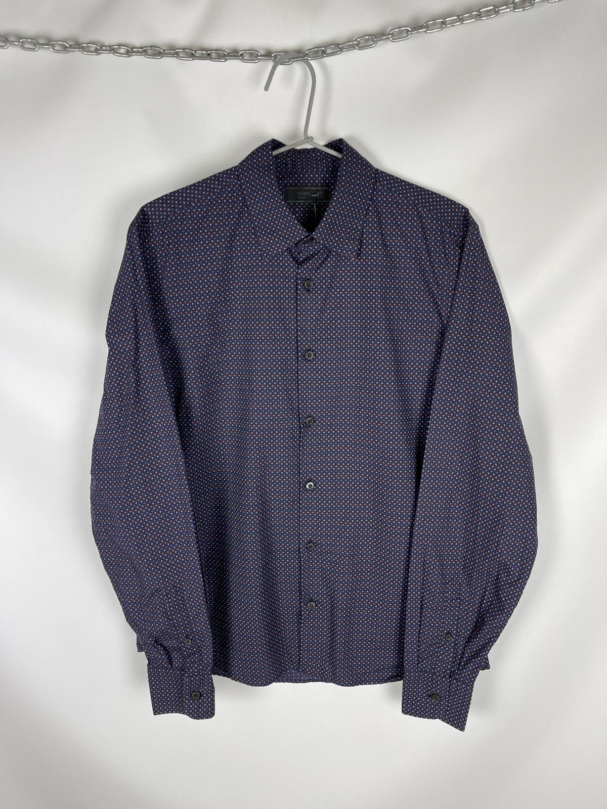 Prada Prada luxury pattern long sleeve shirt size 40 Size US M / EU 48-50 / 2 - 3 Thumbnail