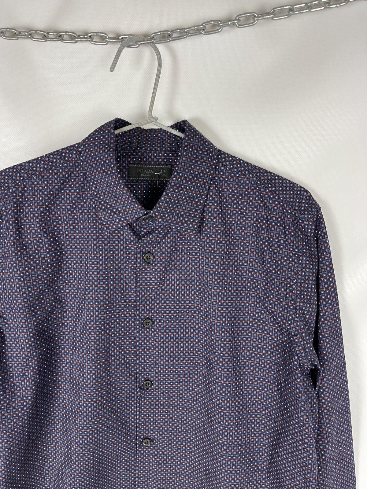 Prada Prada luxury pattern long sleeve shirt size 40 Size US M / EU 48-50 / 2 - 8 Thumbnail