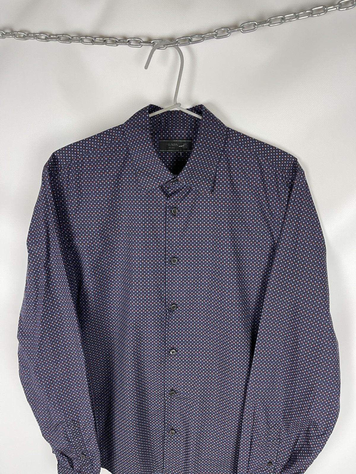 Prada Prada luxury pattern long sleeve shirt size 40 Size US M / EU 48-50 / 2 - 2 Thumbnail