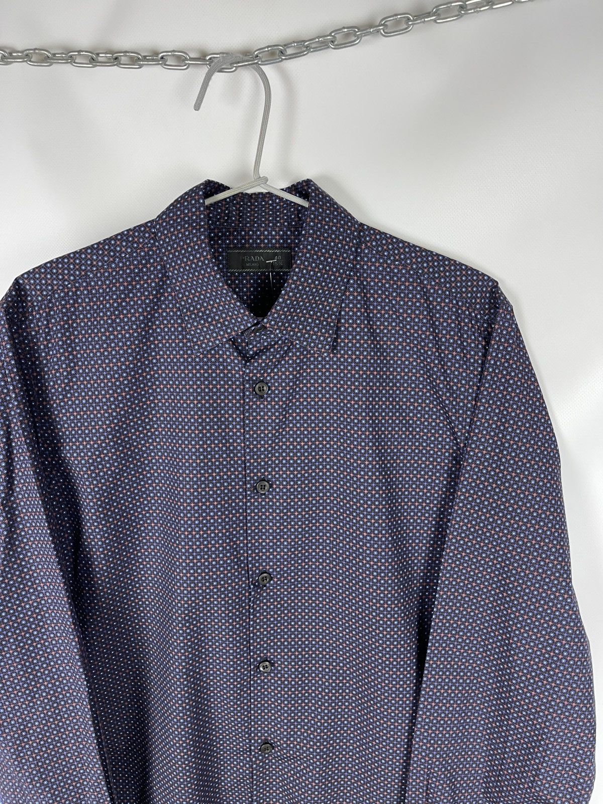 Prada Prada luxury pattern long sleeve shirt size 40 Size US M / EU 48-50 / 2 - 7 Thumbnail