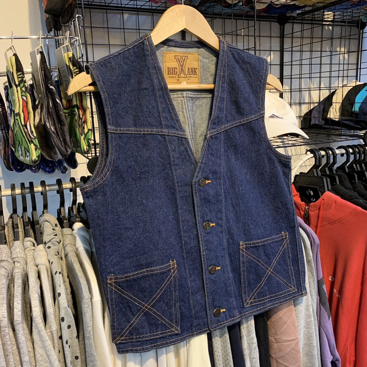 Vintage 90s Bigyank Denim Vest Usa Jeans M Size Rare Denim