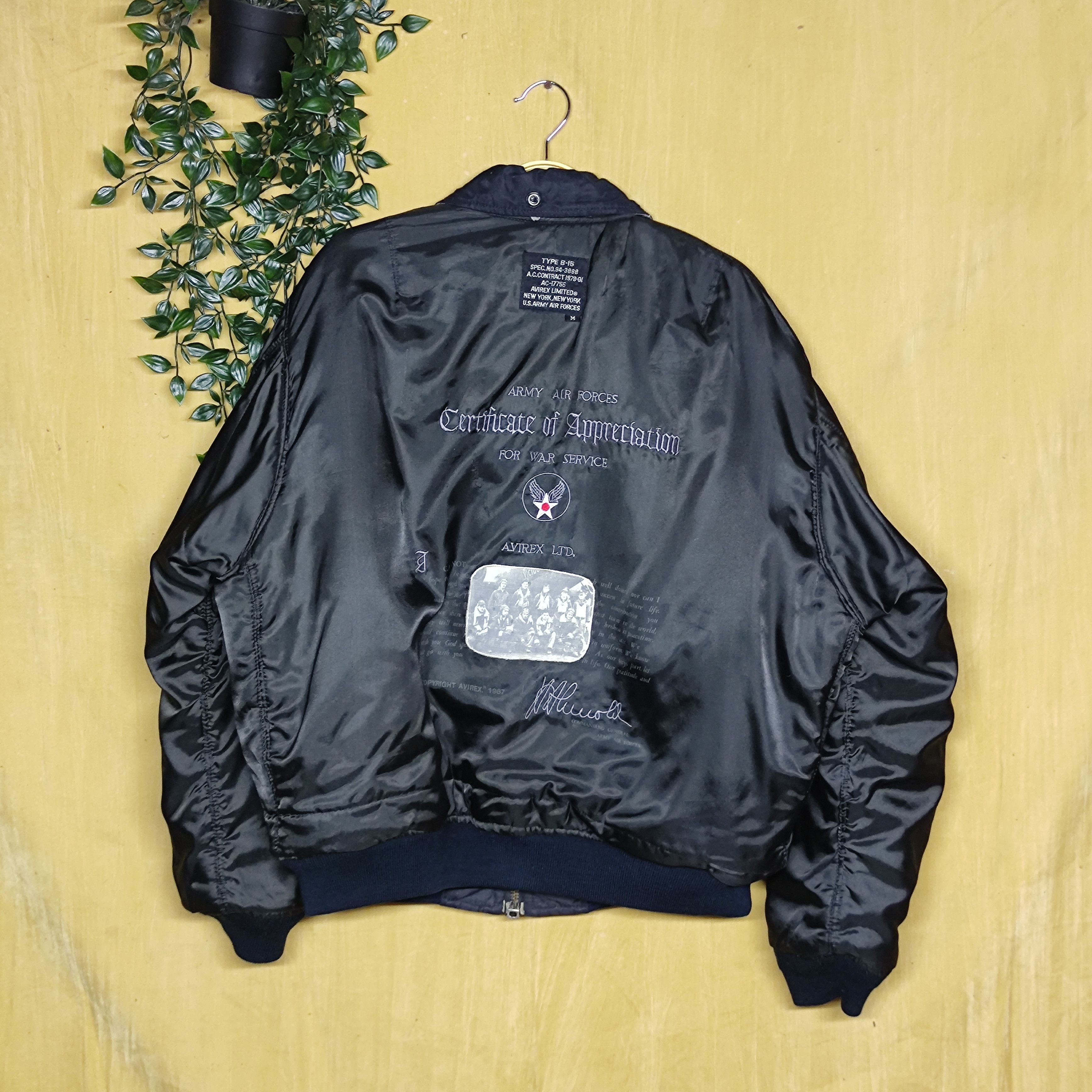 Avirex 💥 Avirex Bomber Appreciation War Service 1987 Army Sz M Size US M / EU 48-50 / 2 - 5 Thumbnail