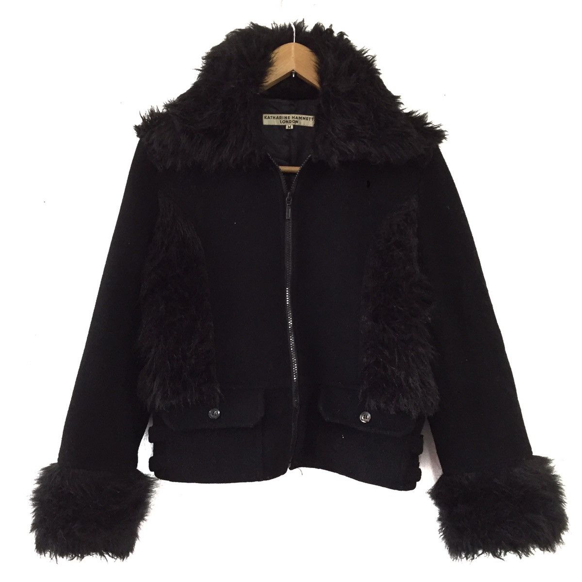 ジャケット・アウター KATHARINE HAMNETT LONDON Fake fur coat Katharine Hamnett London Rare Katherine hamnett fur jacket luxury