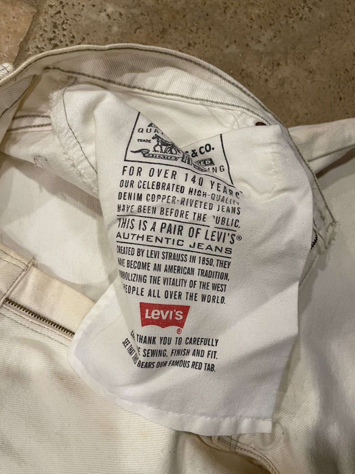 Levi's Vintage Levi’s Orange Tab 550 White Relaxed Fit Denim Size US 38 / EU 54 - 9 Thumbnail