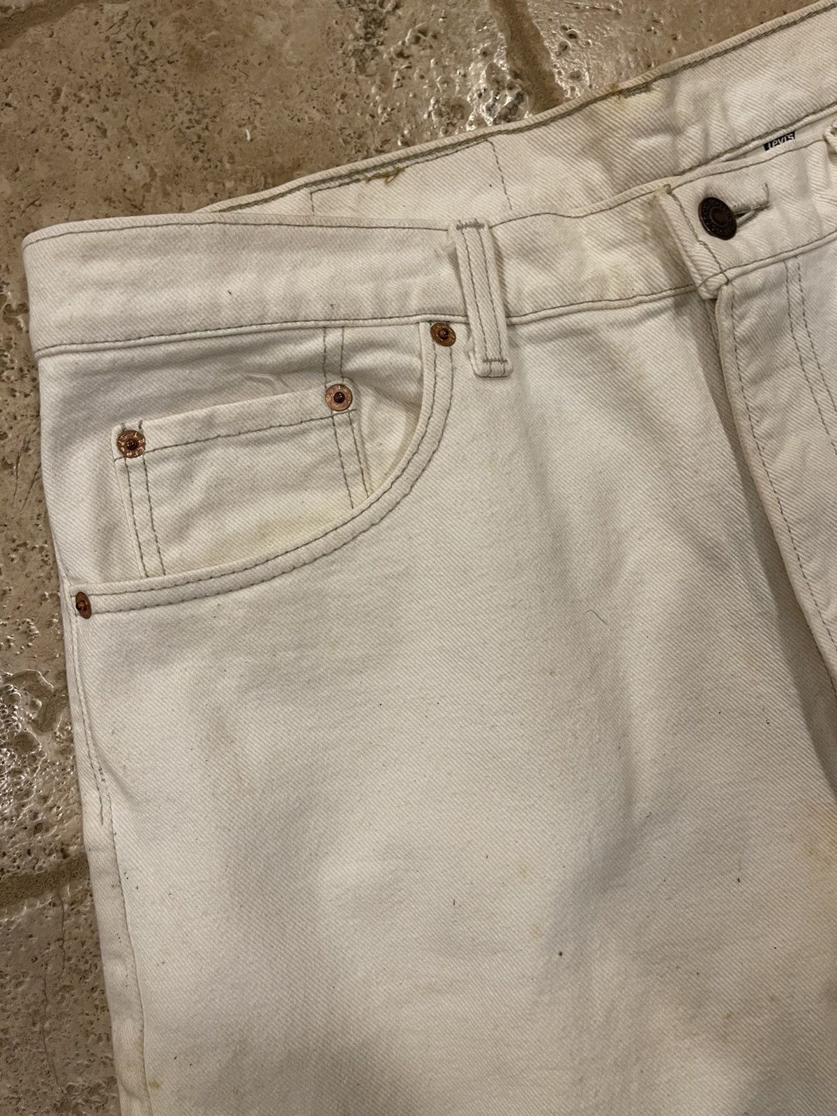 Levi's Vintage Levi’s Orange Tab 550 White Relaxed Fit Denim Size US 38 / EU 54 - 5 Thumbnail