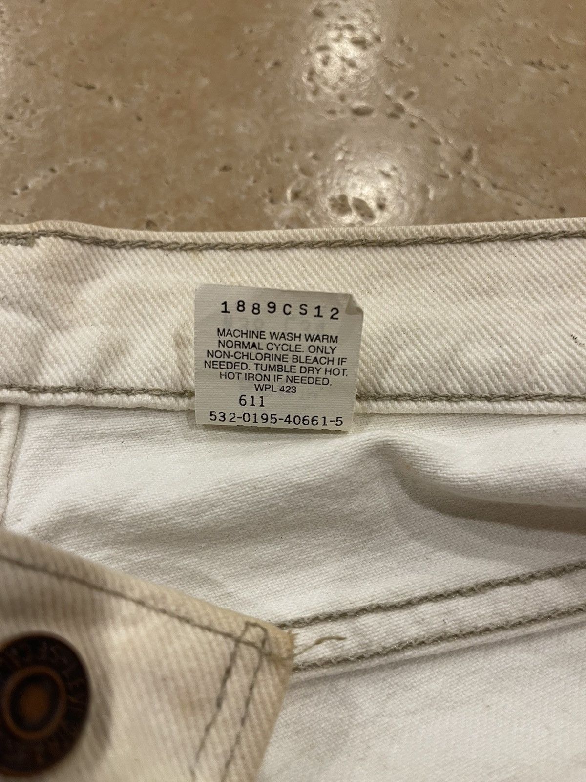 Levi's Vintage Levi’s Orange Tab 550 White Relaxed Fit Denim Size US 38 / EU 54 - 11 Thumbnail