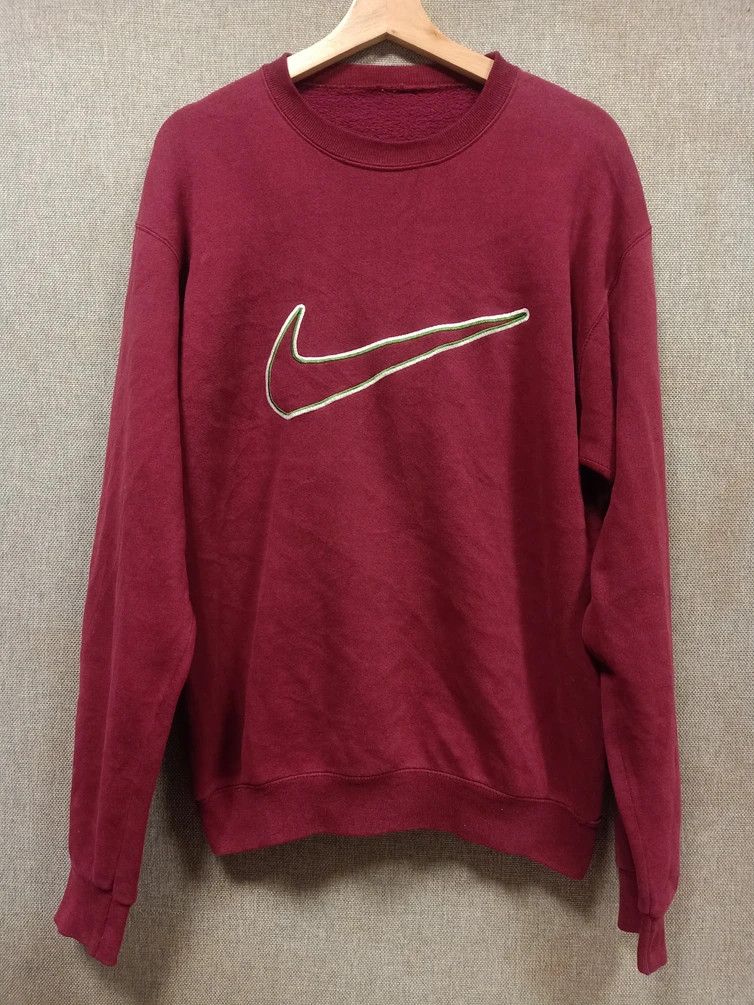 Nike Vintage 90s sweatshirt nike swoosh big logo embroidery Size US M / EU 48-50 / 2 - 1 Thumbnail