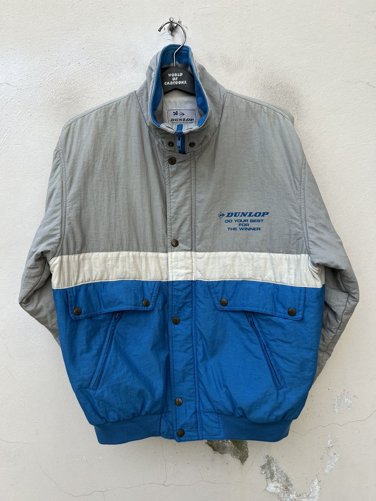 Dunlop Vintage 90s DUNLOP Do Your Best For The Winner Bomber Jacket Size US L / EU 52-54 / 3 - 7 Thumbnail