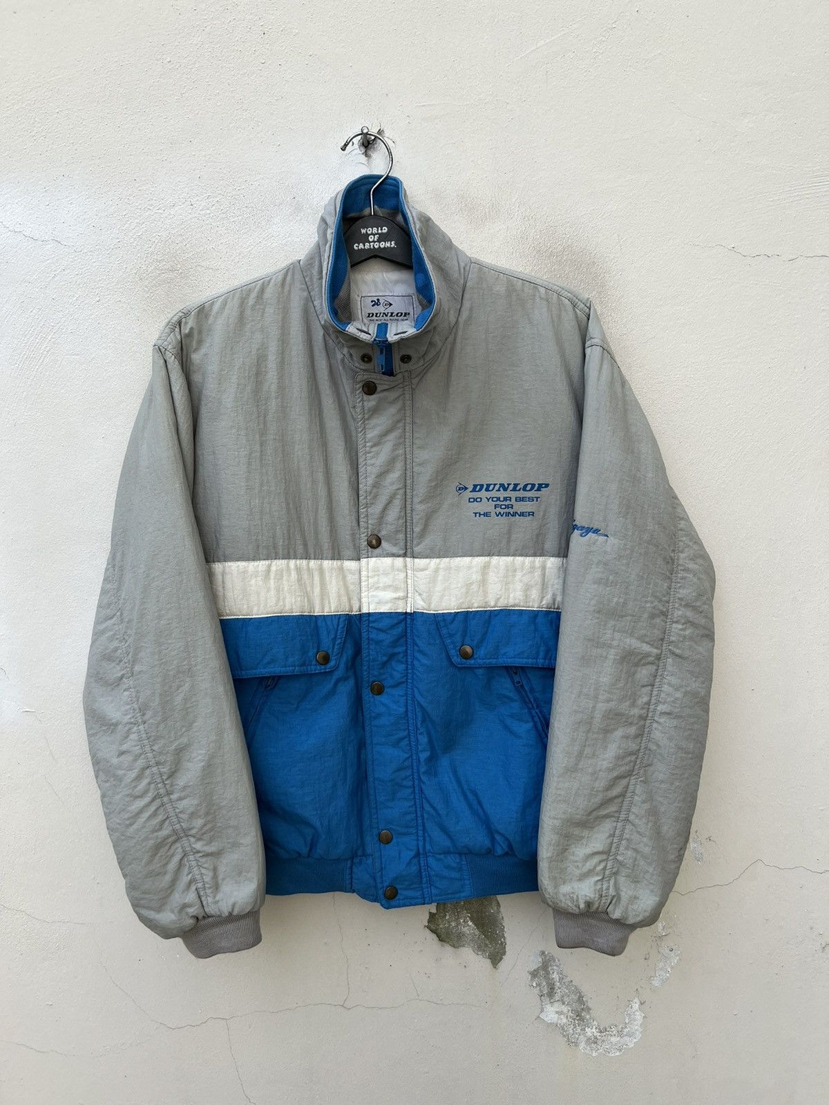 Dunlop Vintage 90s DUNLOP Do Your Best For The Winner Bomber Jacket Size US L / EU 52-54 / 3 - 6 Thumbnail