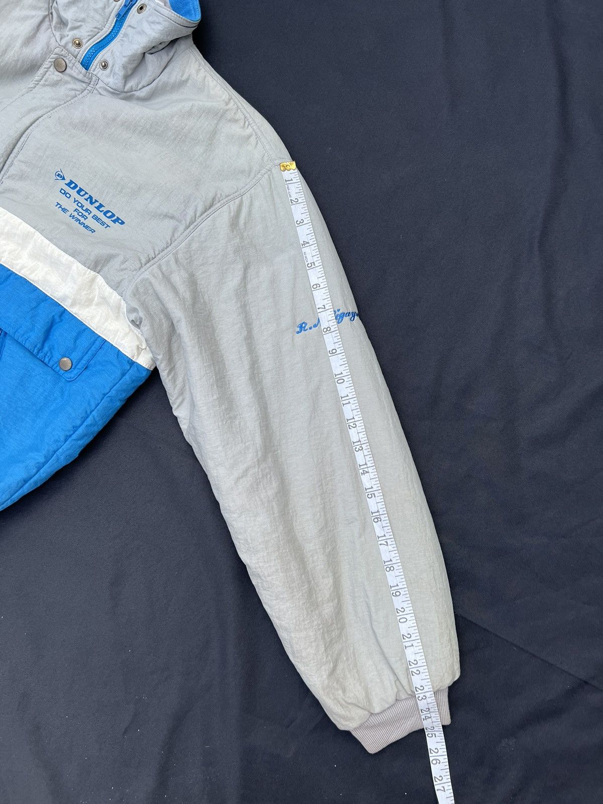 Dunlop Vintage 90s DUNLOP Do Your Best For The Winner Bomber Jacket Size US L / EU 52-54 / 3 - 3 Thumbnail