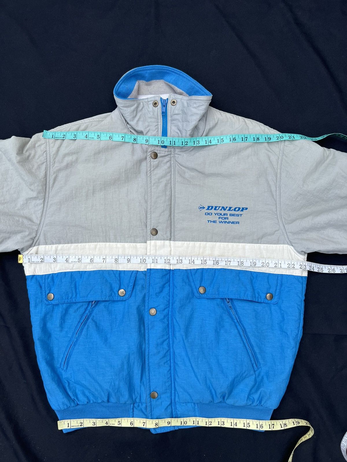 Dunlop Vintage 90s DUNLOP Do Your Best For The Winner Bomber Jacket Size US L / EU 52-54 / 3 - 2 Thumbnail