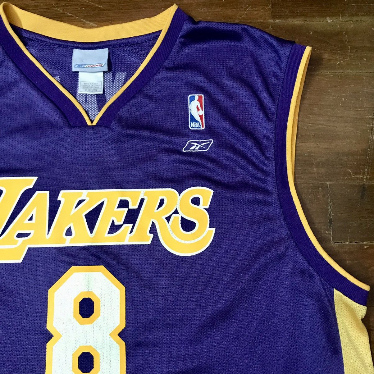 NBA VINTAGE LAKERS NBA REEBOK JERSEY KOBE BRYANT (NUMBER 8) Size US XL / EU 56 / 4 - 7 Thumbnail