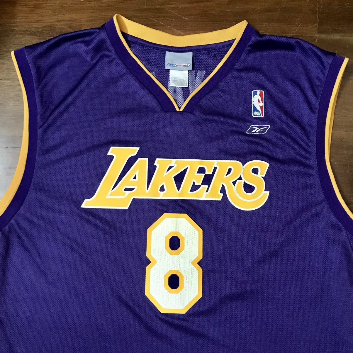 NBA VINTAGE LAKERS NBA REEBOK JERSEY KOBE BRYANT (NUMBER 8) Size US XL / EU 56 / 4 - 6 Thumbnail