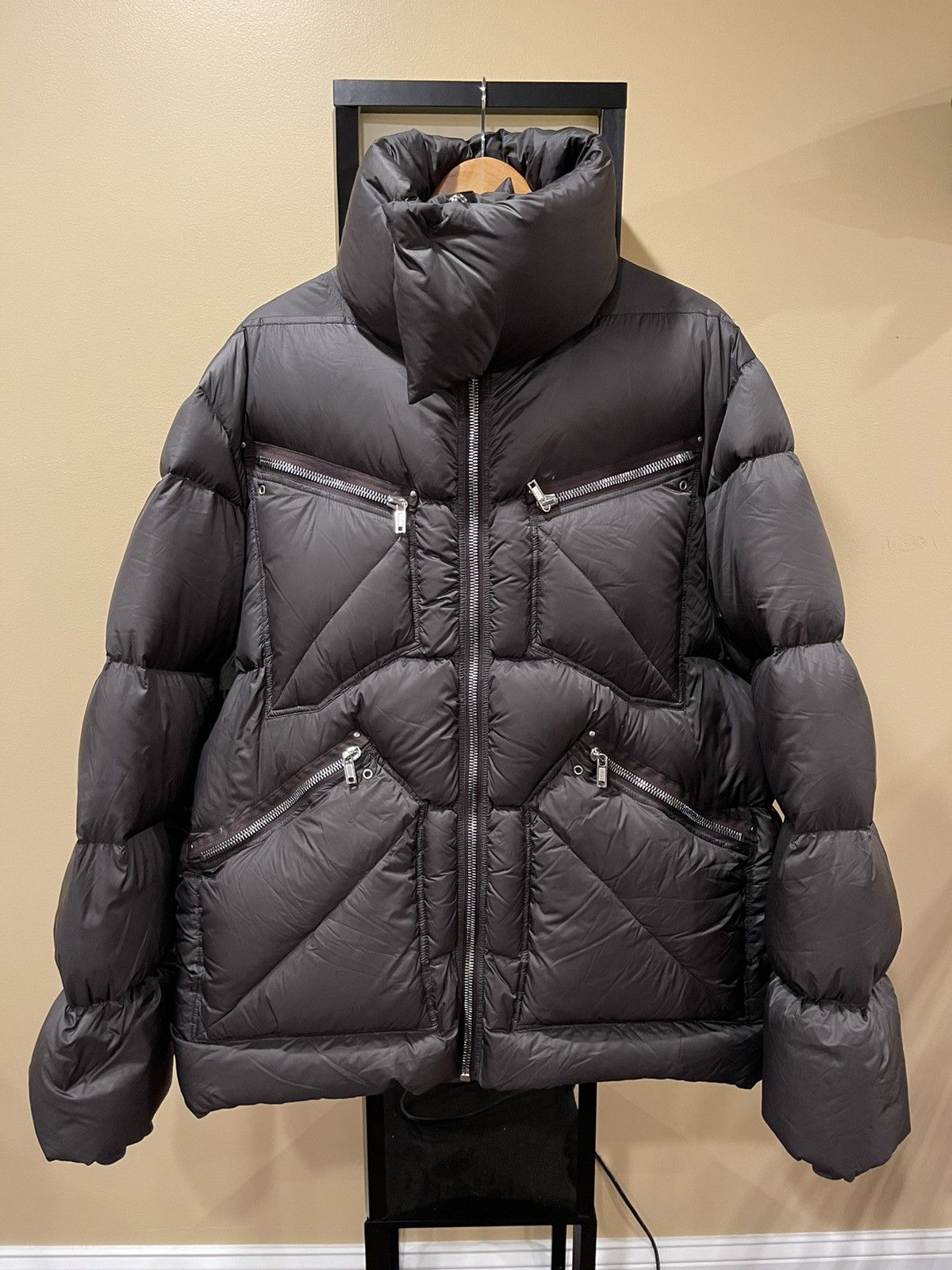 Rick Owens Black Jumbo Tatlin Leather Jacket Rick Owens