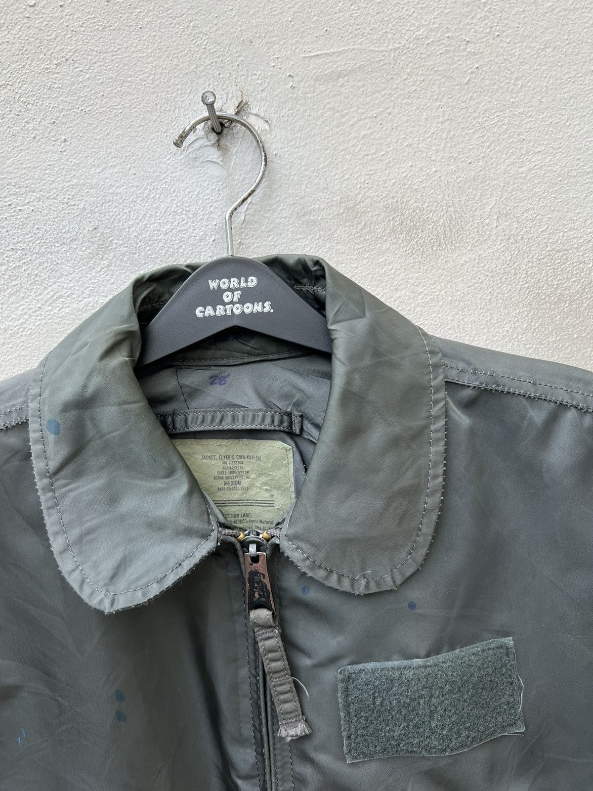 Alpha Industries × Vintage VTG 90s Alpha Industries Rips Paints Trashed CWU-45/P Jacket Size US M / EU 48-50 / 2 - 2 Thumbnail