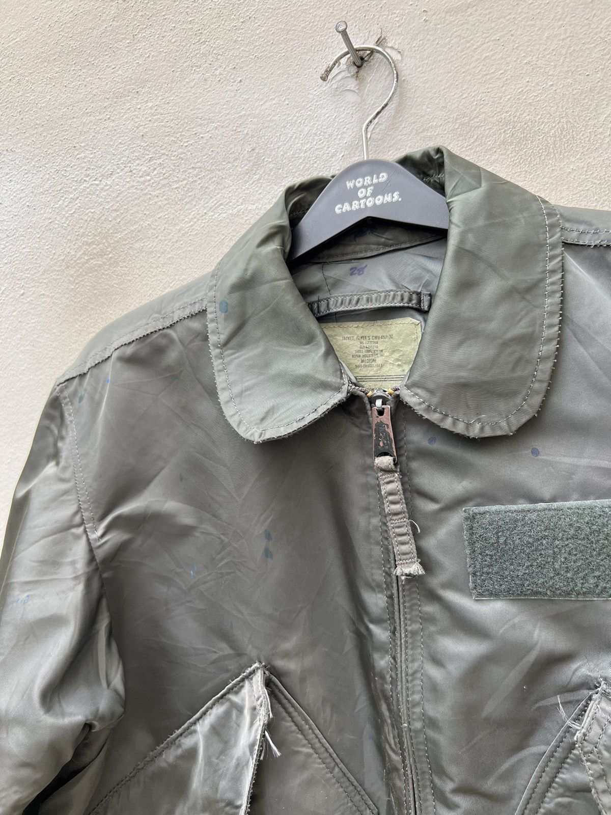 Alpha Industries × Vintage VTG 90s Alpha Industries Rips Paints Trashed CWU-45/P Jacket Size US M / EU 48-50 / 2 - 6 Thumbnail