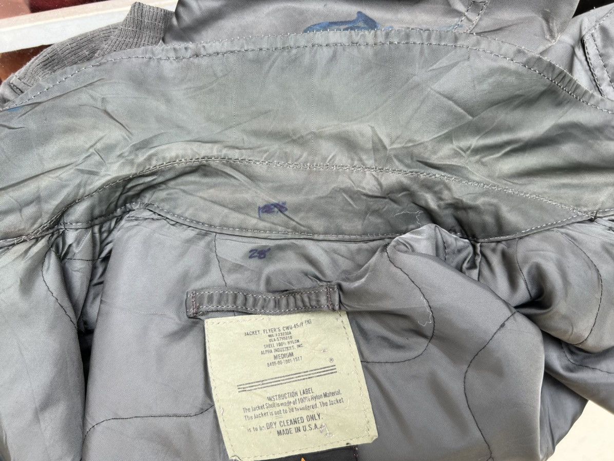 Alpha Industries × Vintage VTG 90s Alpha Industries Rips Paints Trashed CWU-45/P Jacket Size US M / EU 48-50 / 2 - 25 Thumbnail